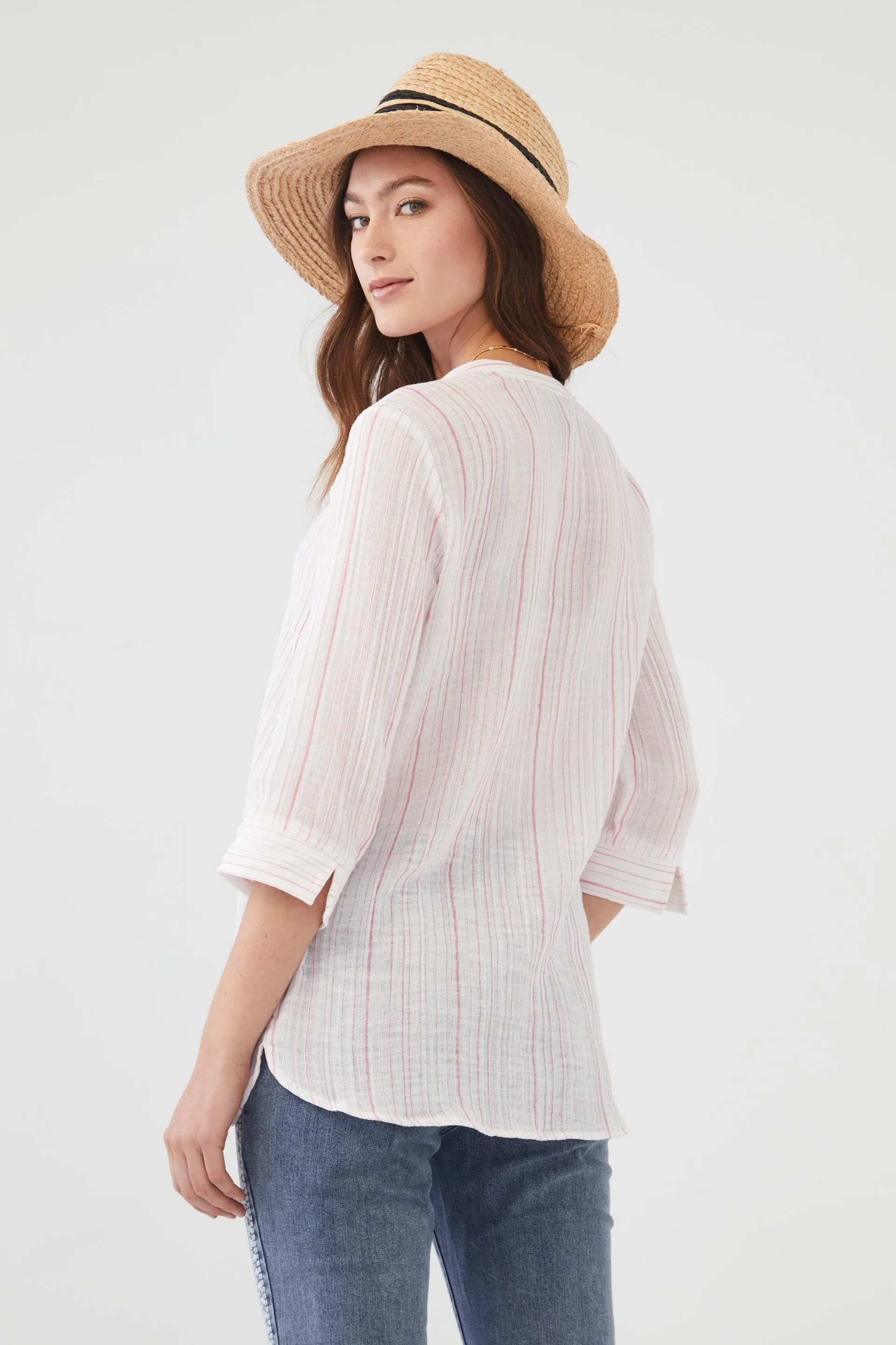 3/4 Sleeve Textured Tunic