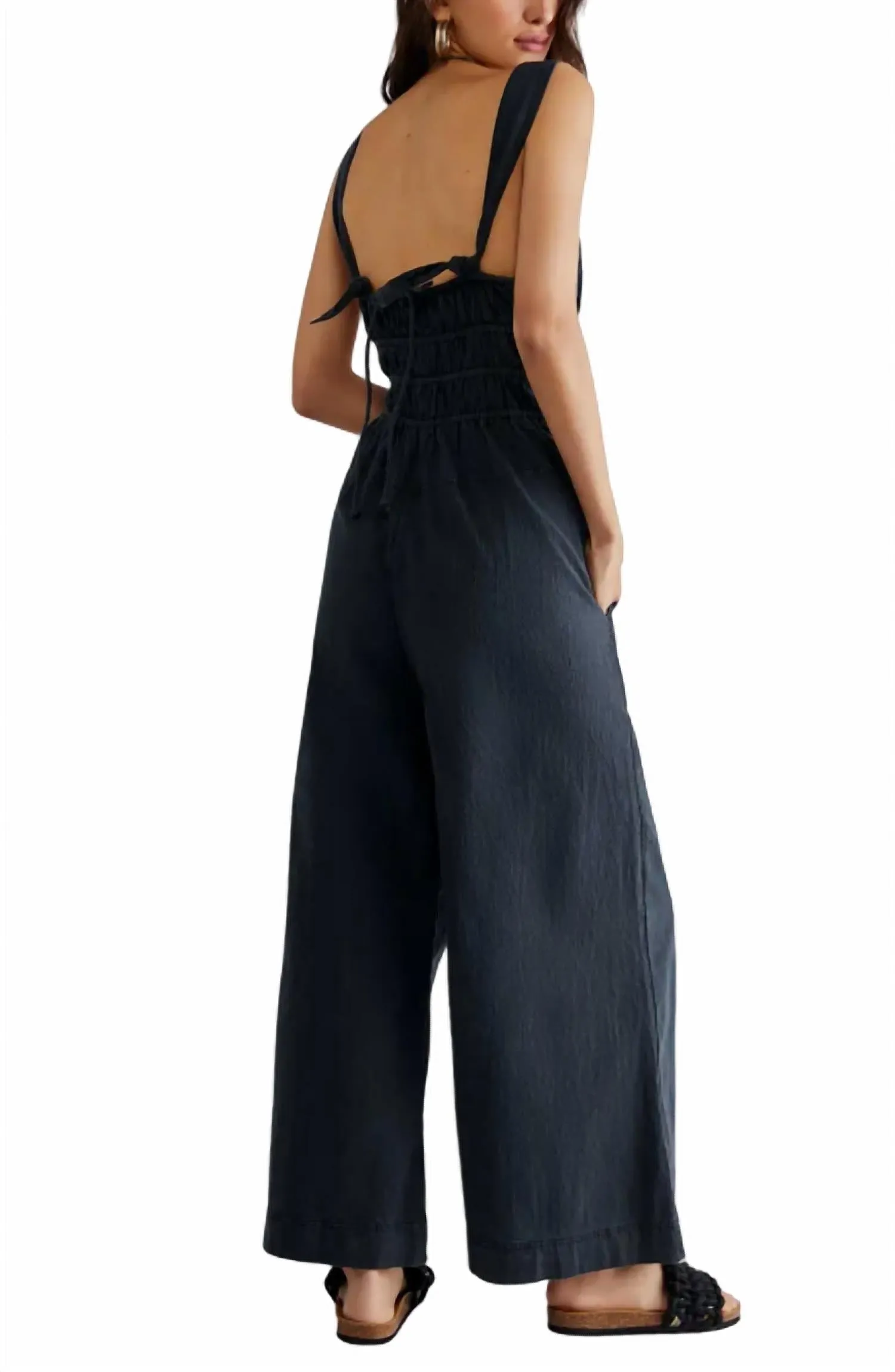 After All Ruched Wide Leg Jumpsuit