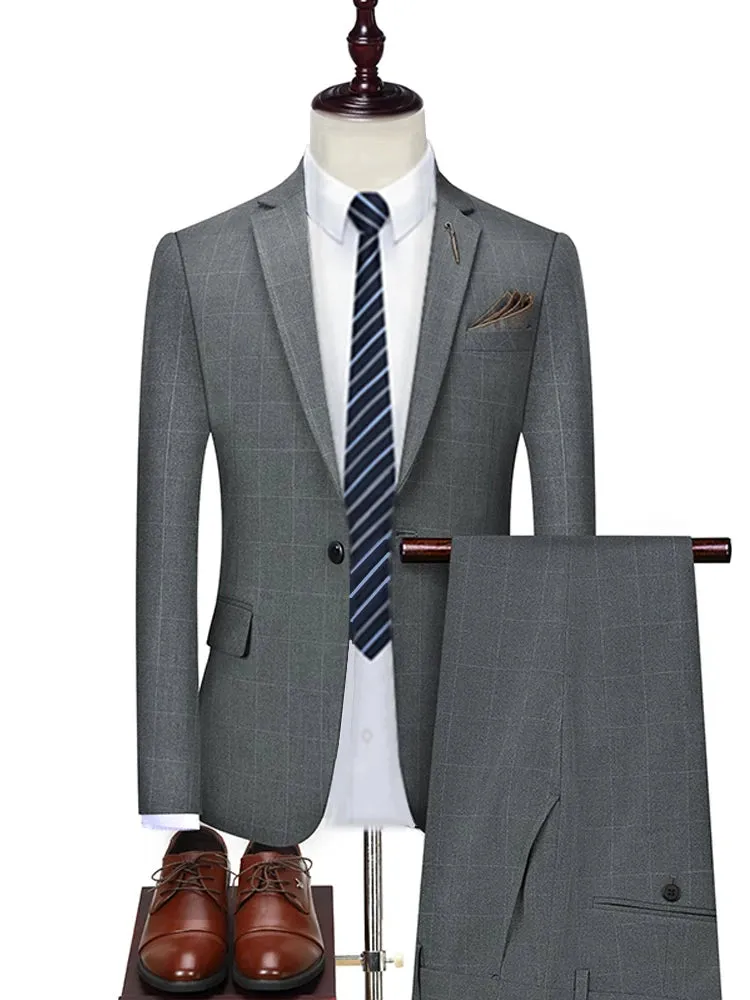 Aidase Jacket Vest Pants New Fashion Boutique Plaid Casual Office Business Men Suit Groom Wedding Dress Tuxedo 3 Pcs Blazers Set