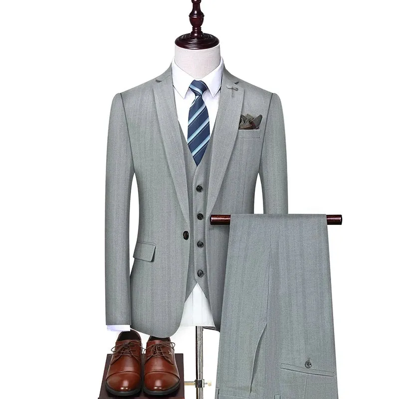 Aidase Jacket Vest Pants New Fashion Boutique Plaid Casual Office Business Men Suit Groom Wedding Dress Tuxedo 3 Pcs Blazers Set