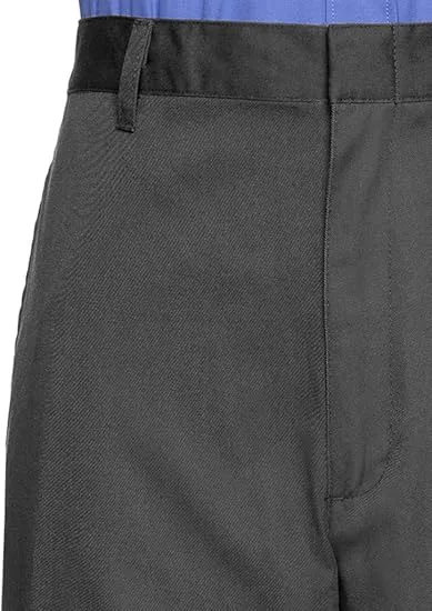 AKA Half Elastic Wrinkle Free Flat Front Men's Slacks – Relaxed Fit Twill Casual Pant - Charcoal