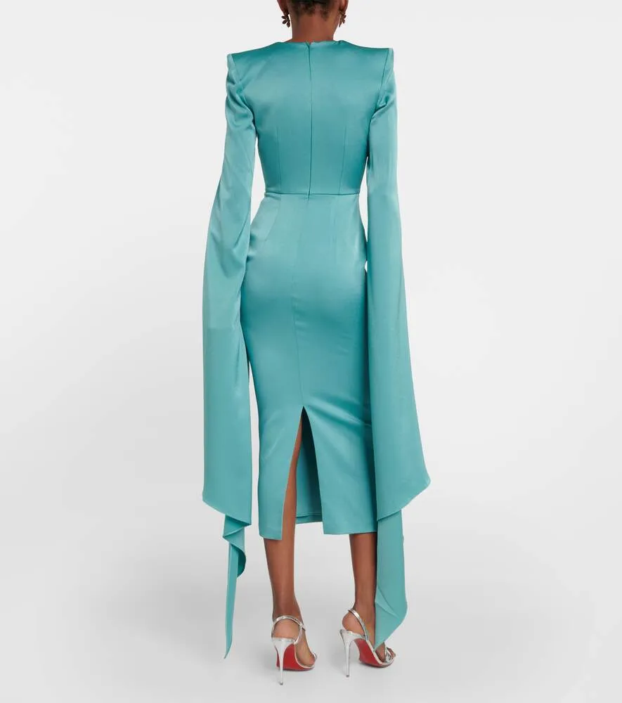 ALEX PERRY crepe midi dress, turquoise