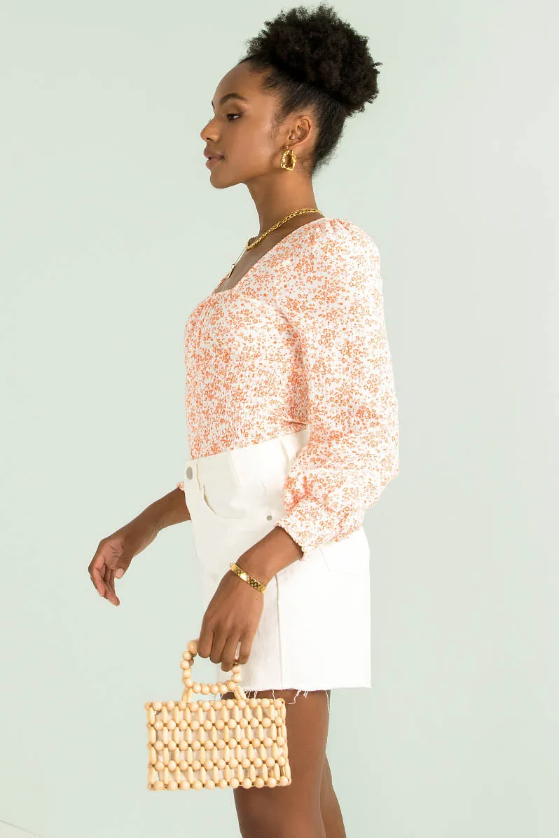 Amia Top / Orange Floral