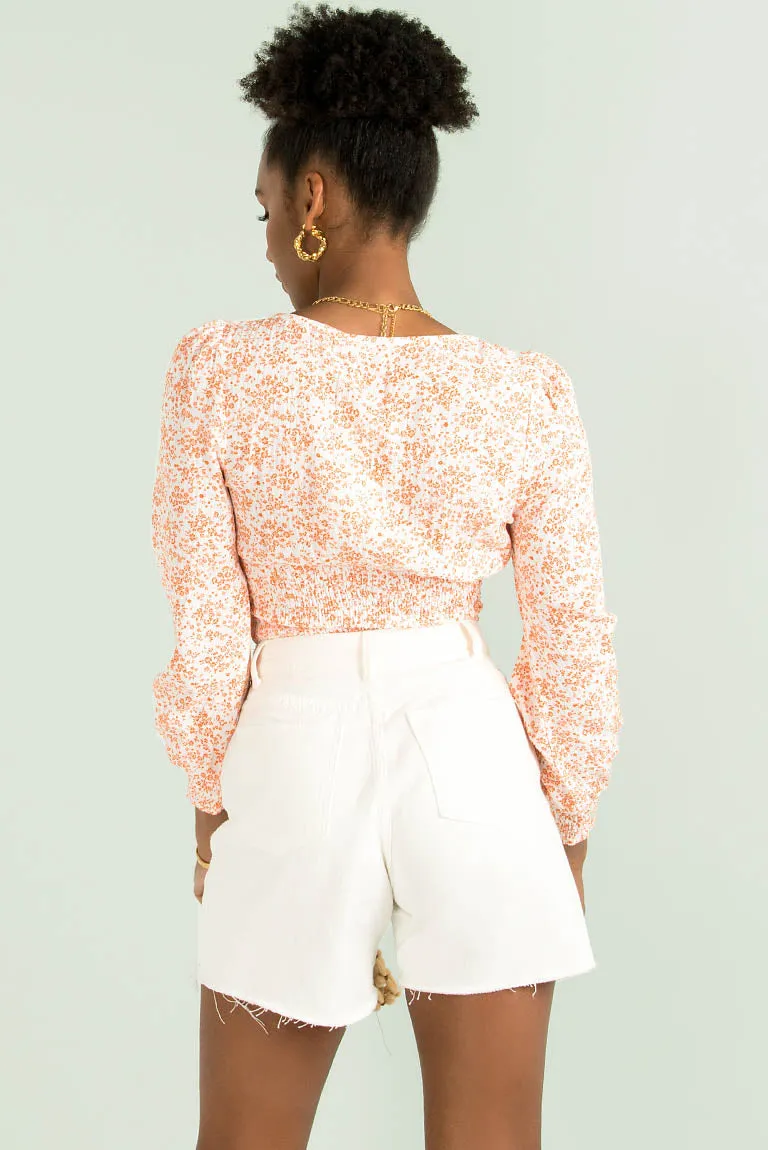 Amia Top / Orange Floral