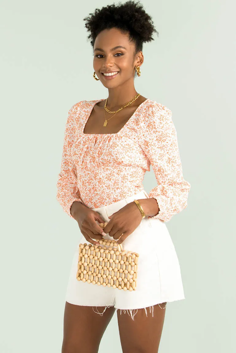 Amia Top / Orange Floral