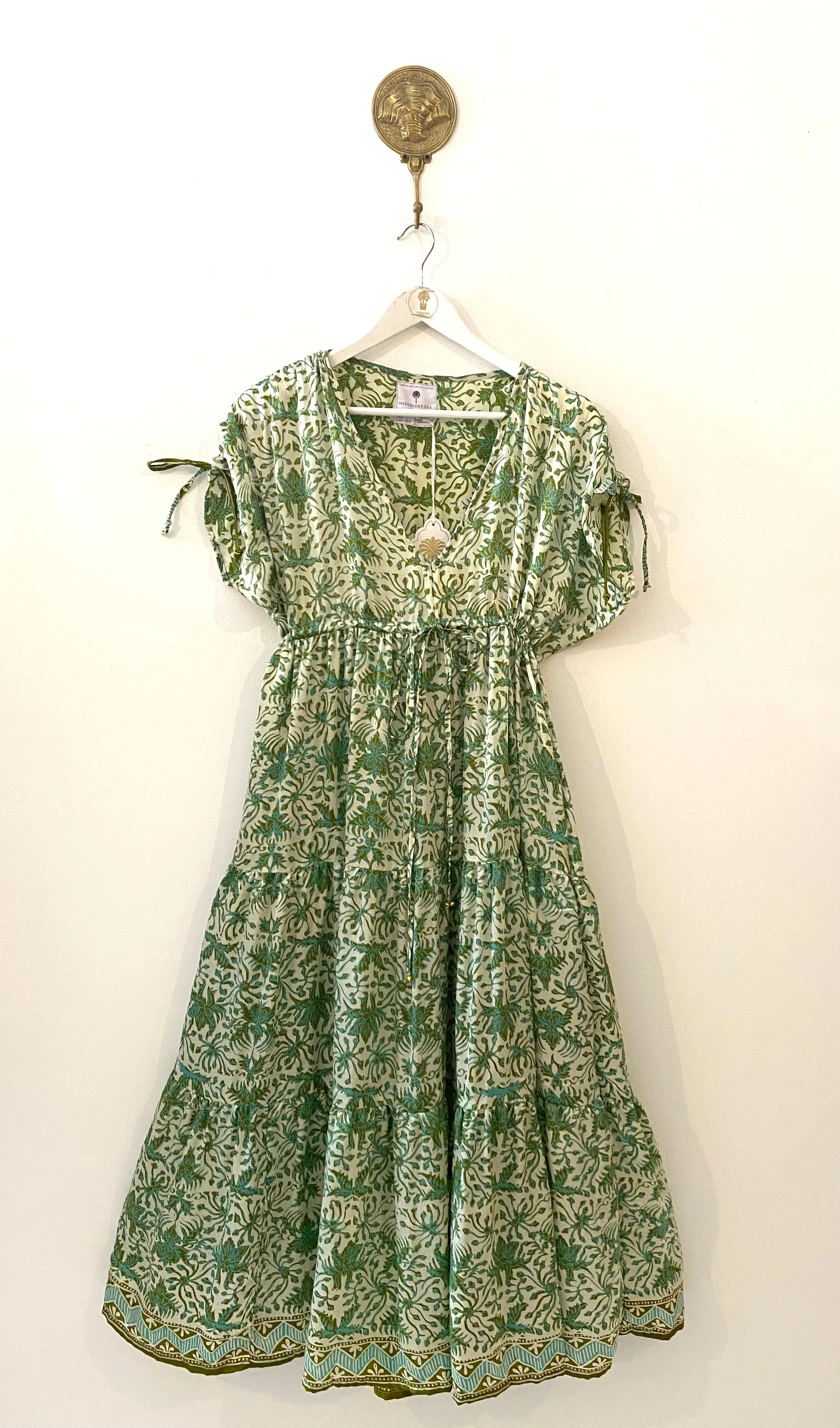 Antibes Silk Dress in Peridot