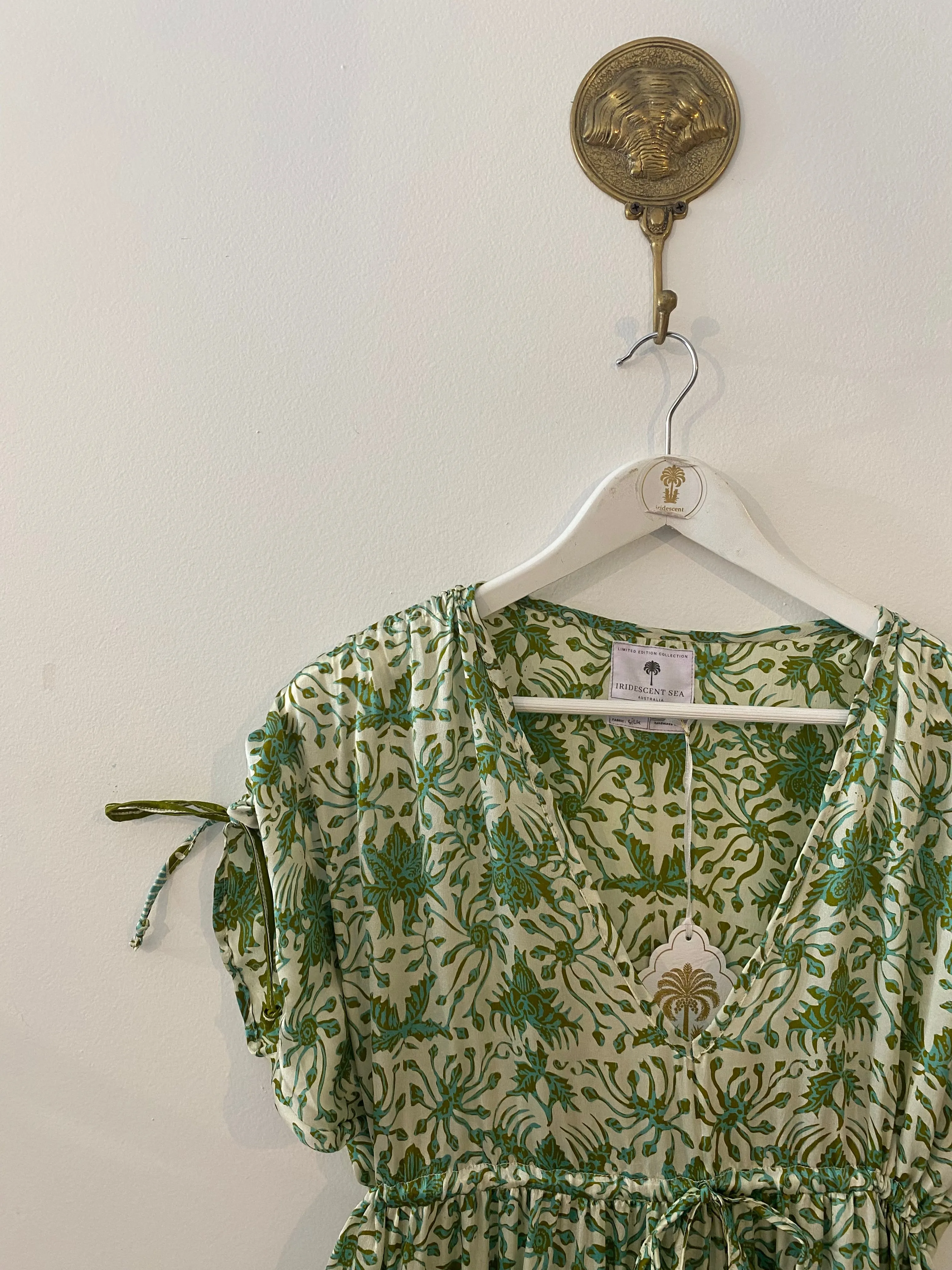 Antibes Silk Dress in Peridot