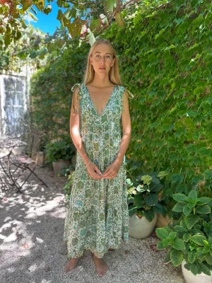 Antibes Silk Dress in Peridot