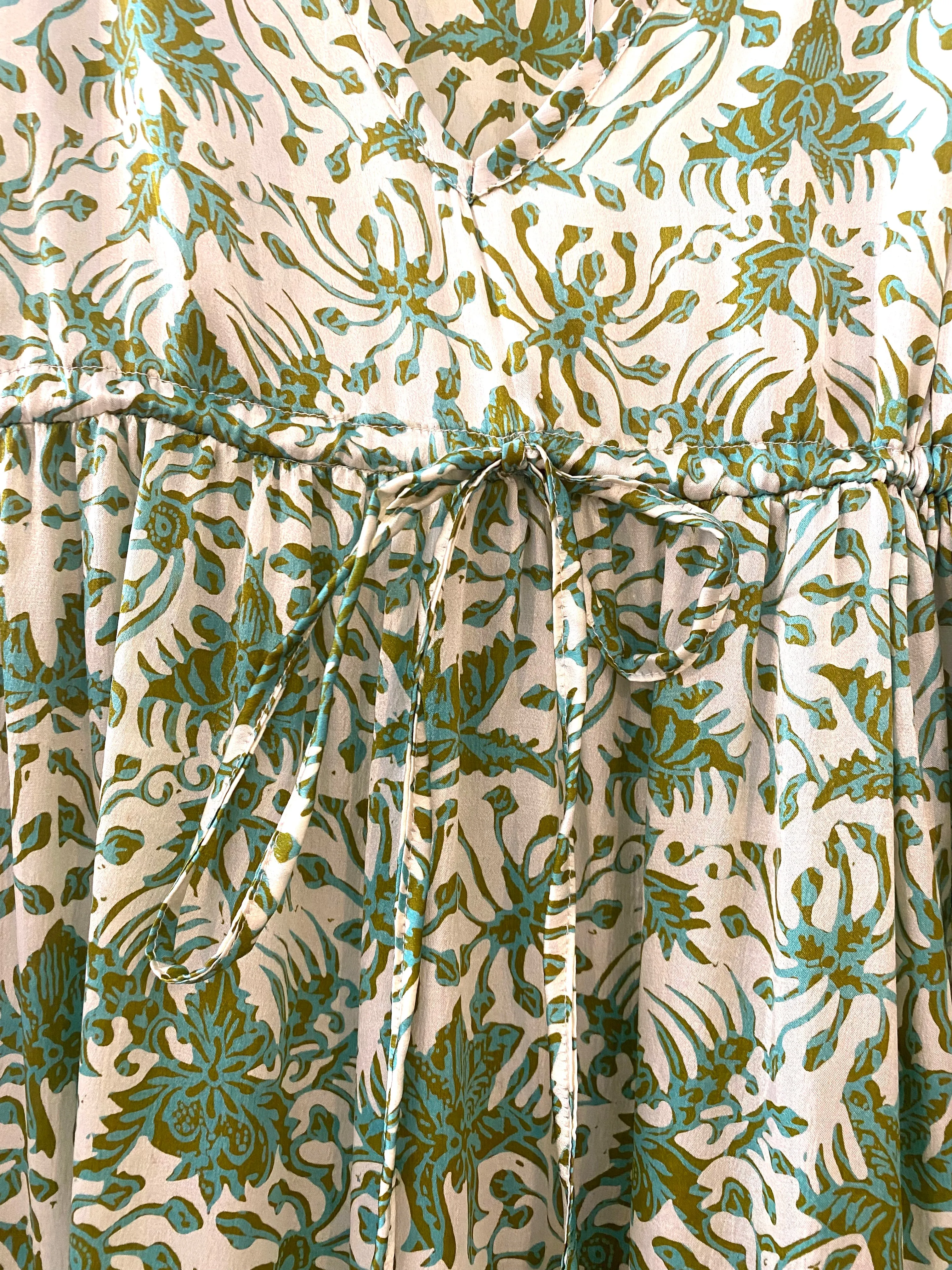 Antibes Silk Dress in Peridot
