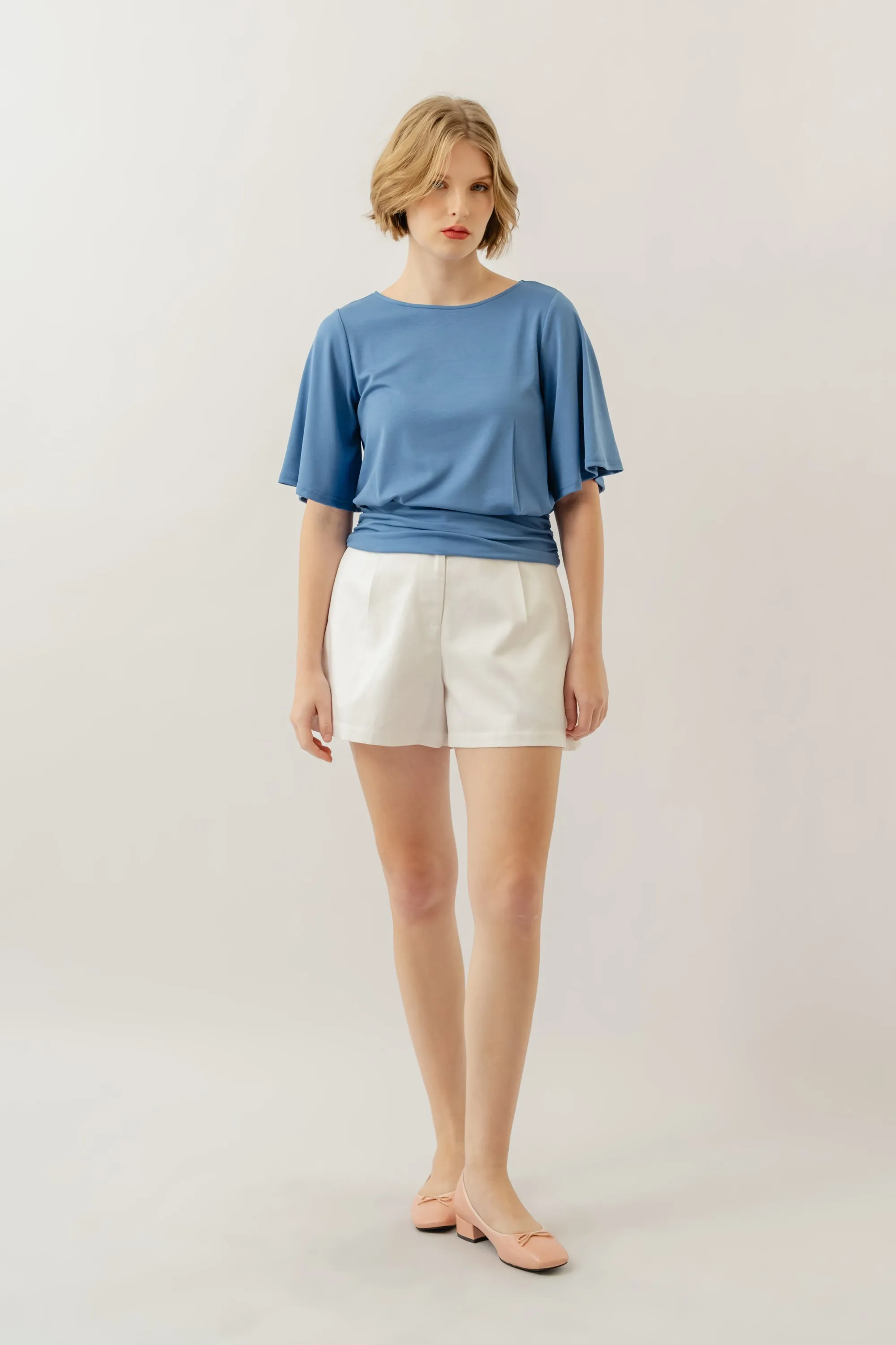 Bamboo Flutter Sleeve Top - Sky