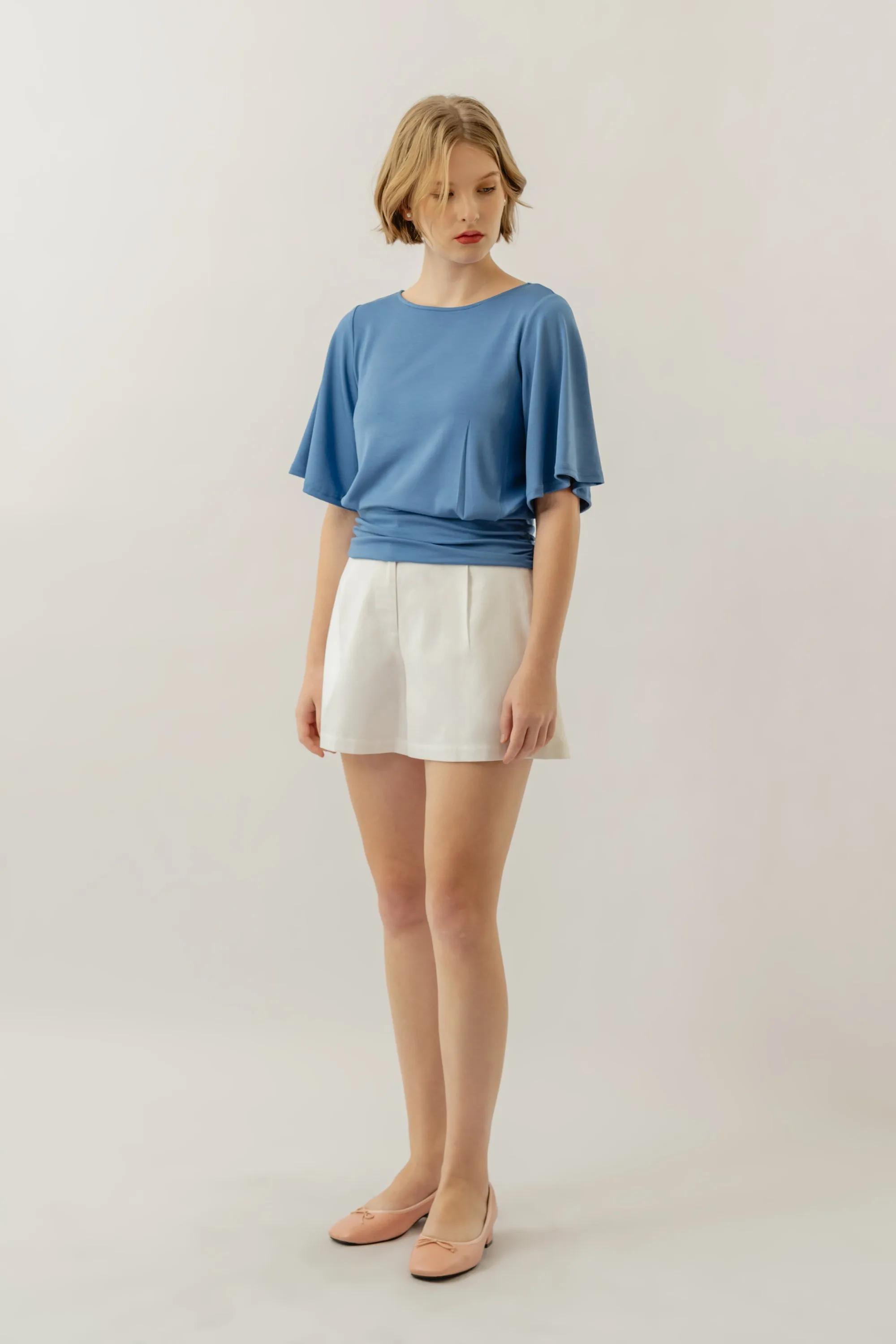 Bamboo Flutter Sleeve Top - Sky