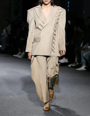 Beige finned pants