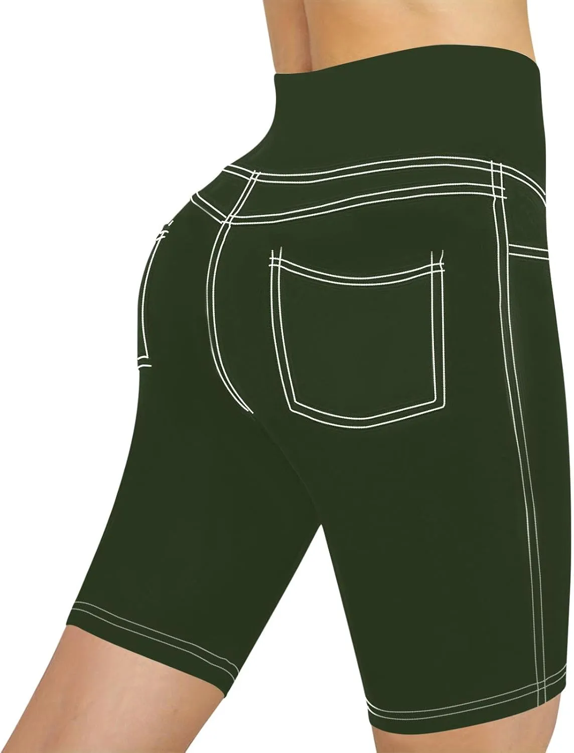 Biker Shorts for Women Cotton High Waisted Yoga Shorts Tummy Control Short Leggings