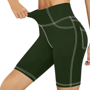 Biker Shorts for Women Cotton High Waisted Yoga Shorts Tummy Control Short Leggings