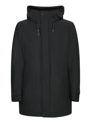 Black Padded Three-Quarter Coat