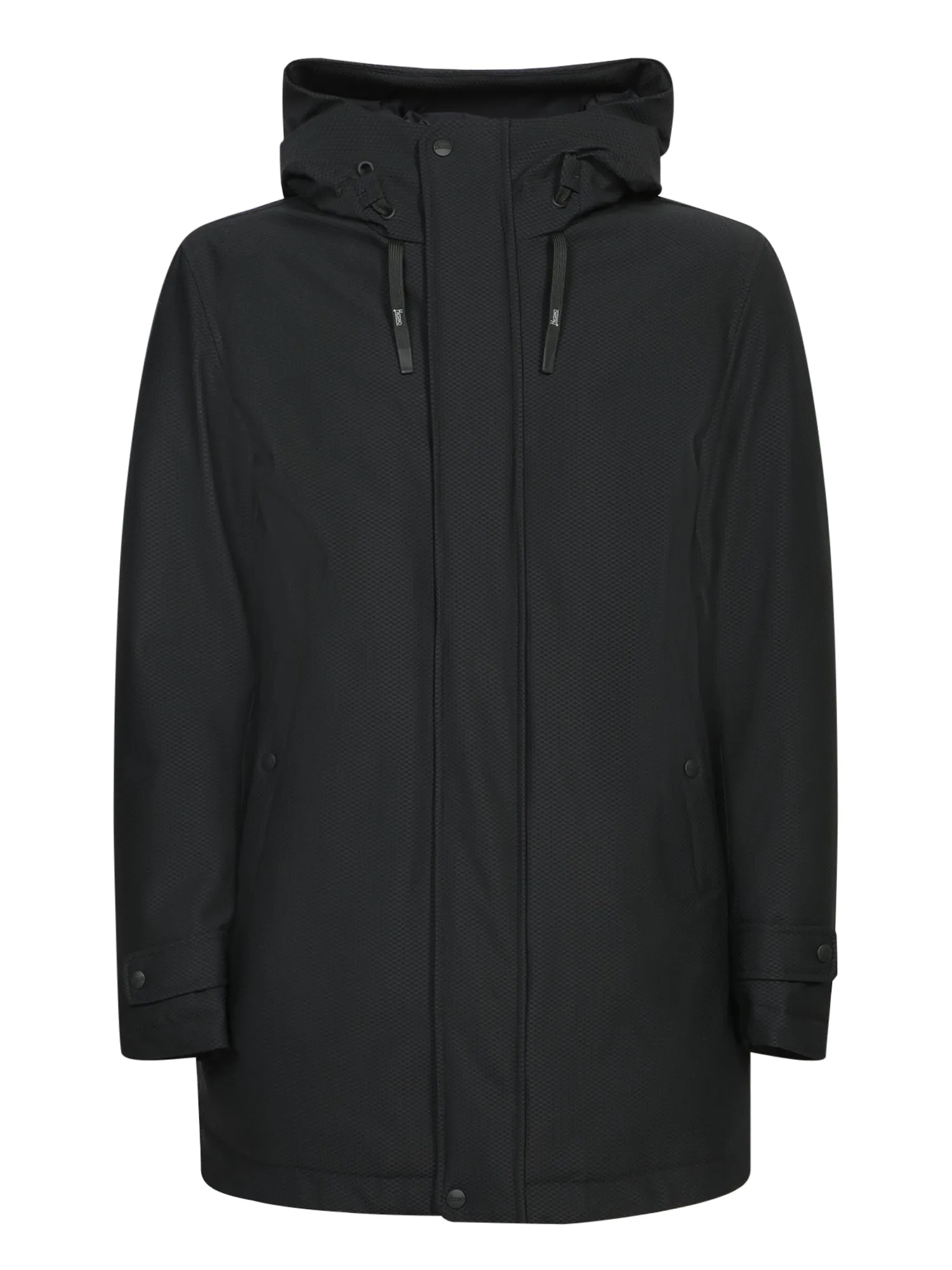 Black Padded Three-Quarter Coat