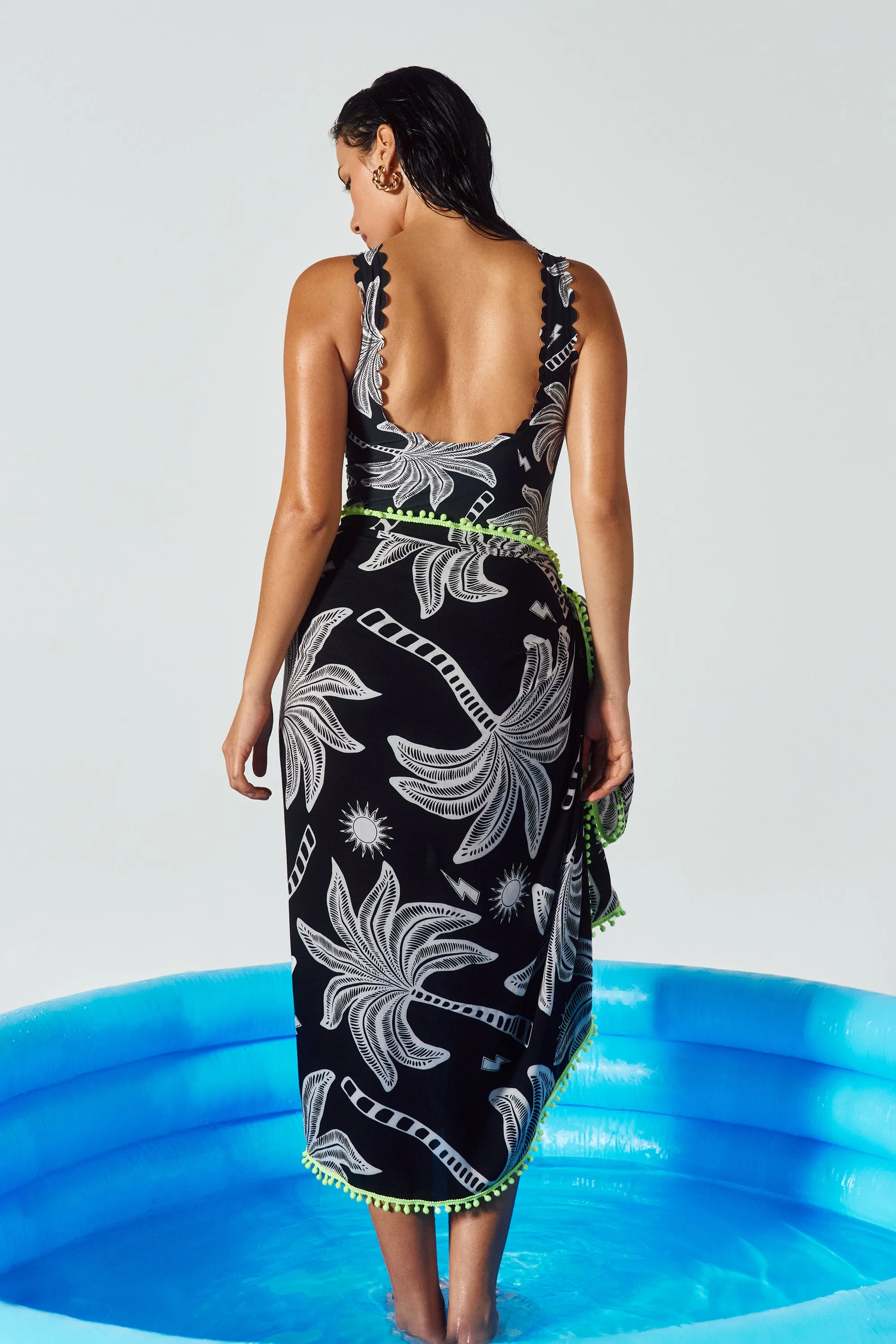 Black Palm Spring Charity Super Scarf