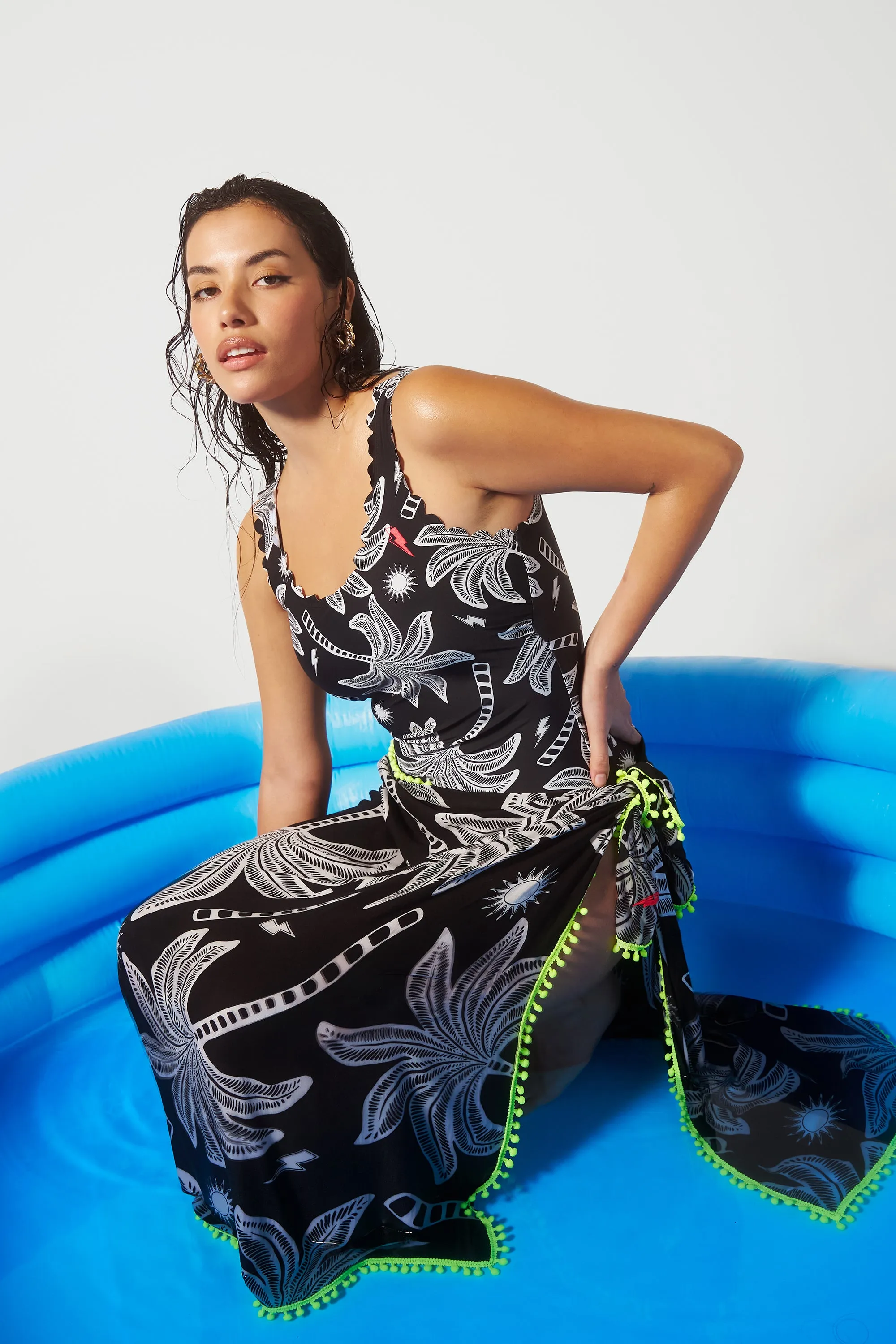 Black Palm Spring Charity Super Scarf