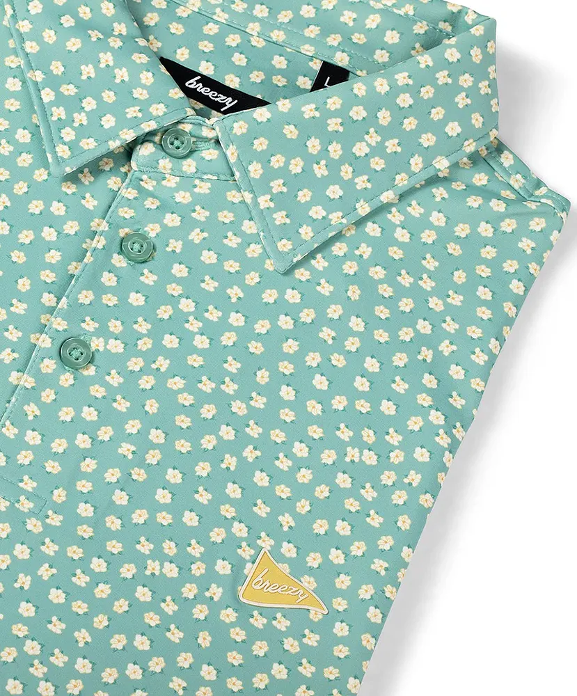 Breezy Performance Polo - Green Magnolias