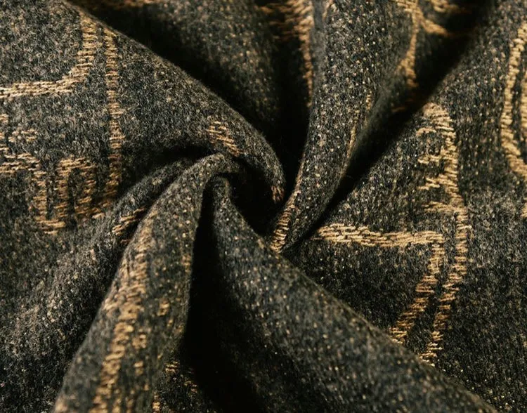 Cat Design Woven Winter Scarf In Navy