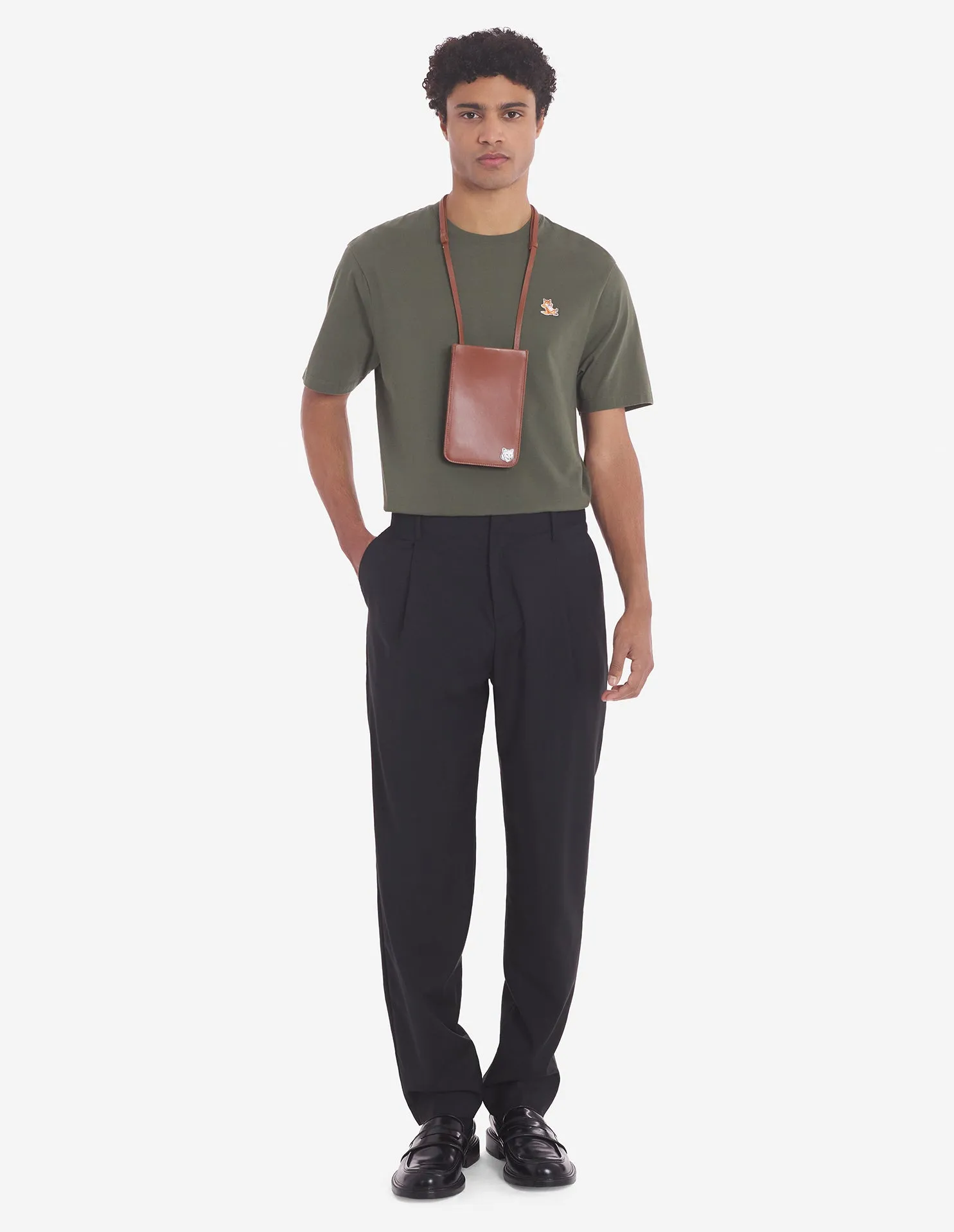 Chillax Fox Patch Regular Tee Shirt Military Green