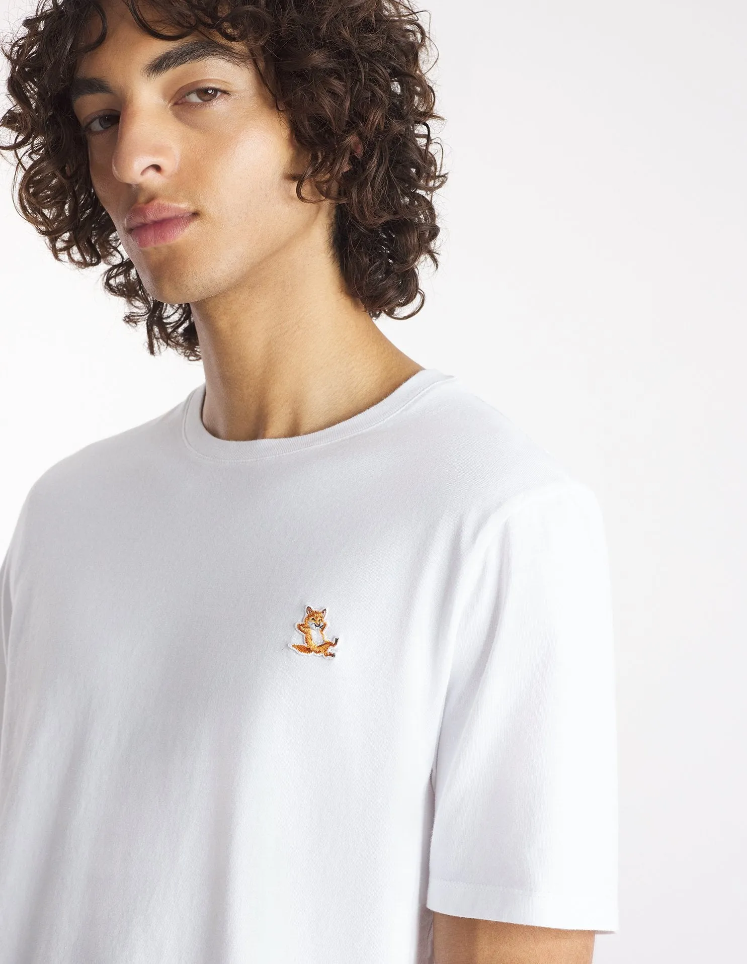 Chillax Fox Patch Regular Tee Shirt White