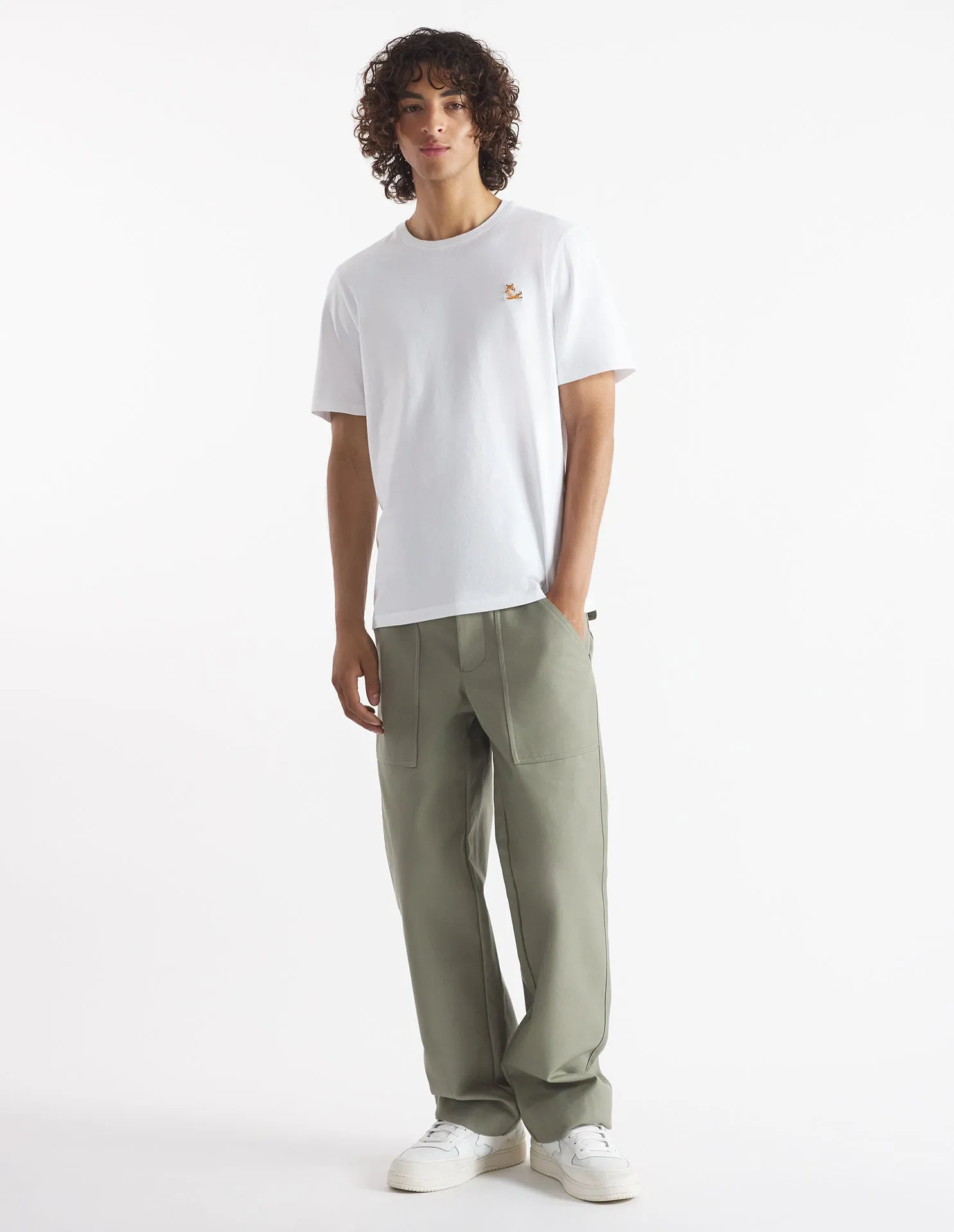 Chillax Fox Patch Regular Tee Shirt White