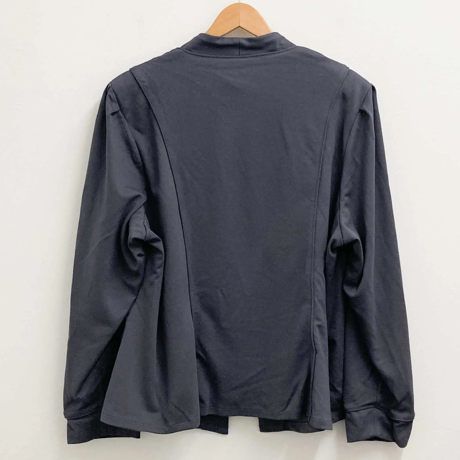 City Chic Slate Grey Collarless Padded Shoulder Jacket UK 24