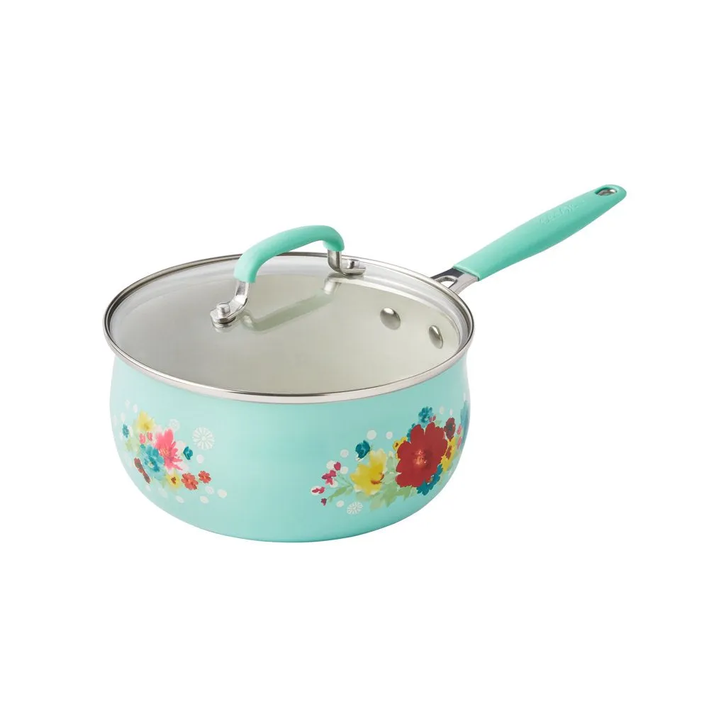 Classic Ceramic Breezy Blossom Cookware Set, 12 Piece Set