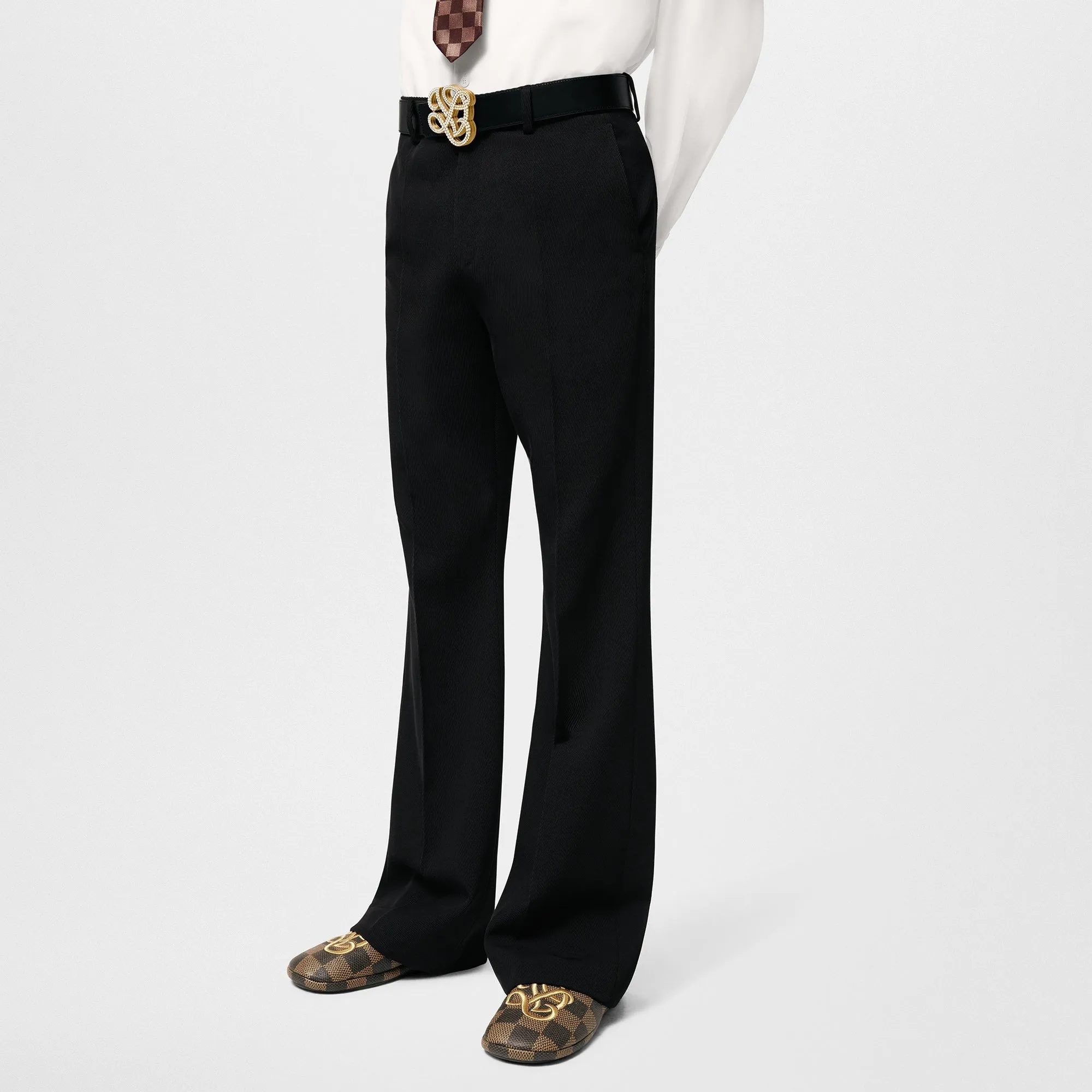 Classic Flared Wool Pants
