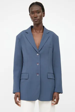 Dark Grey Notched Lapel Blazer