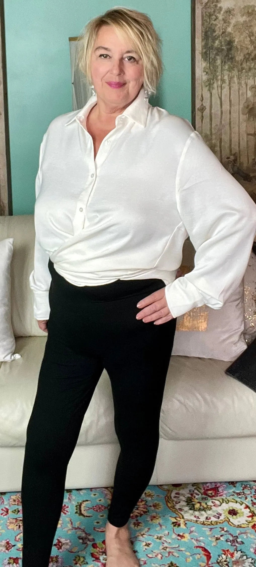 Diamond Band Fleece Leggings