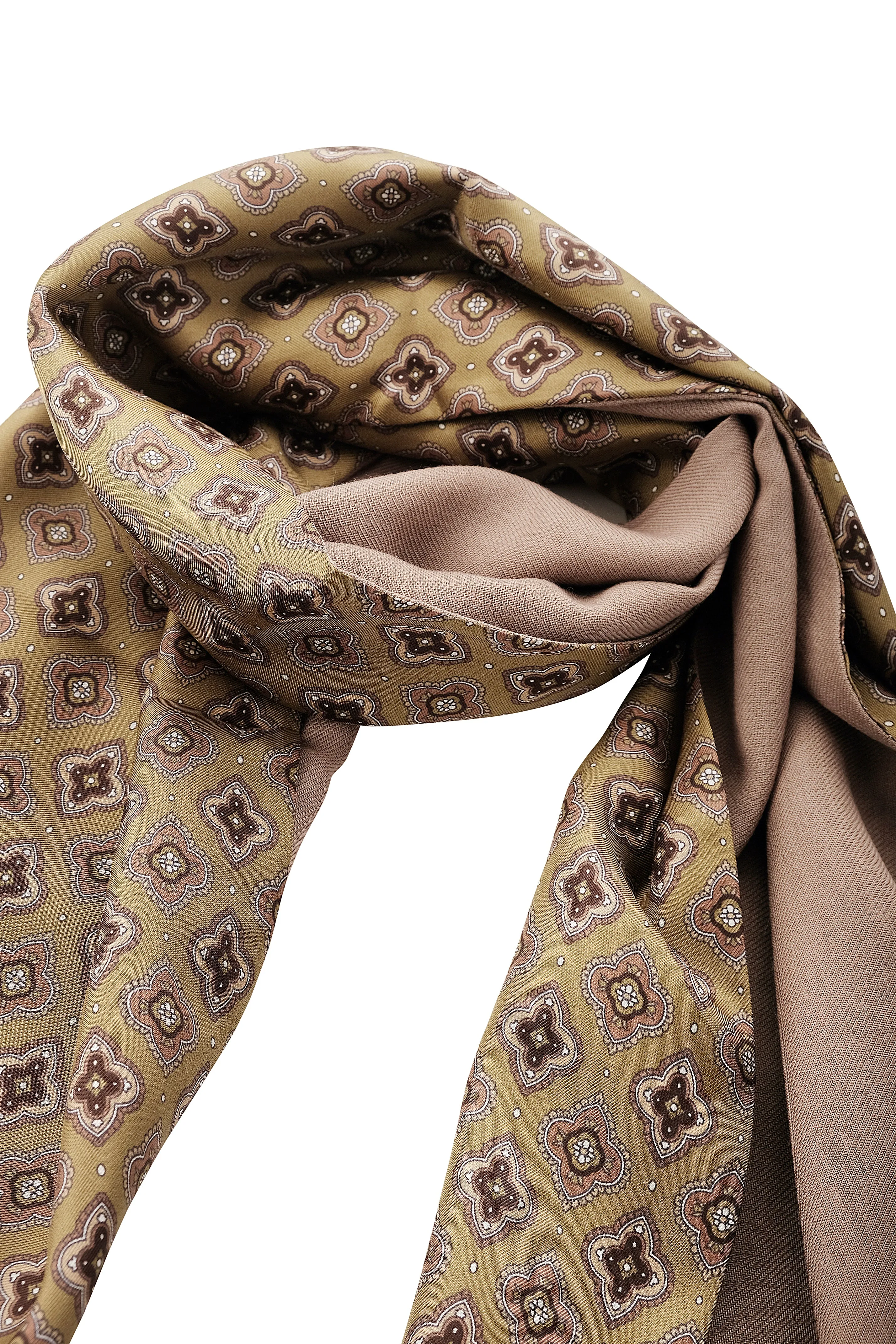 Doubleface Silk Wool Scarf - Soft Green / Beige