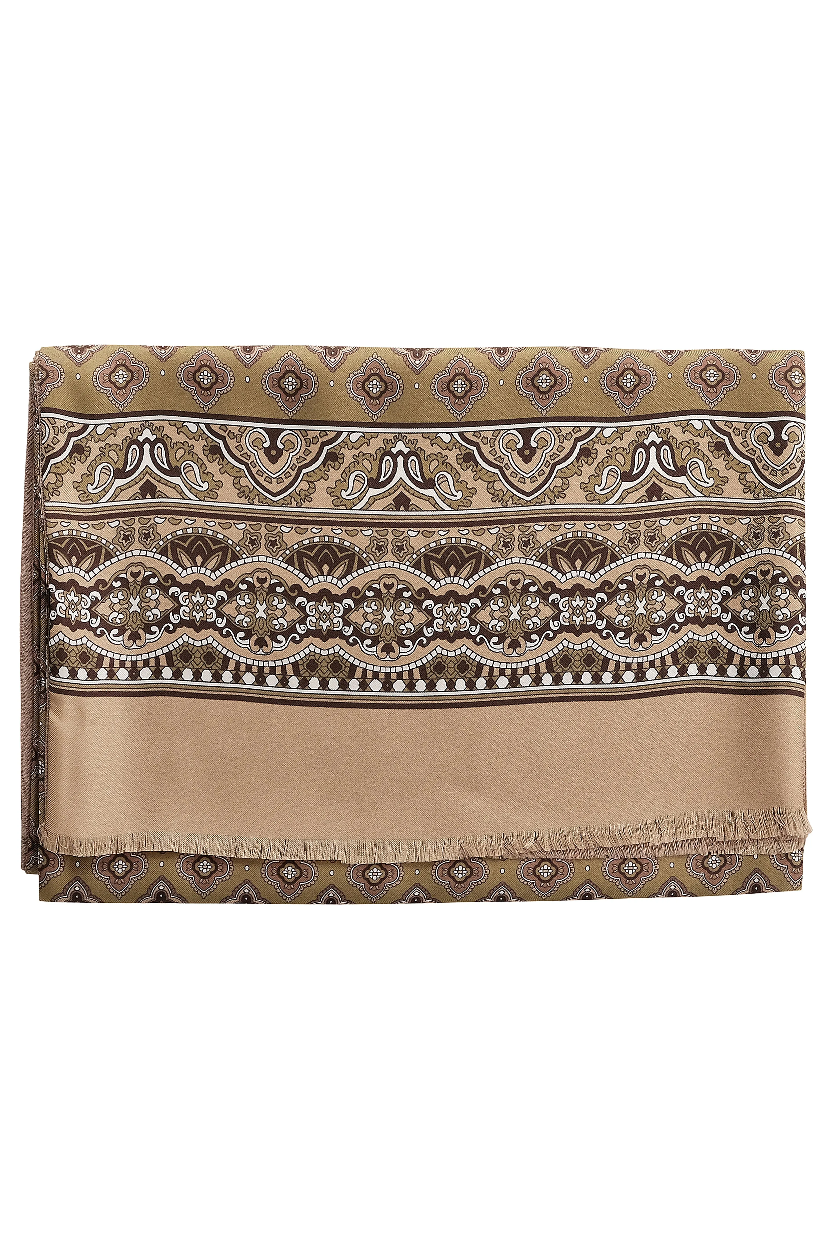 Doubleface Silk Wool Scarf - Soft Green / Beige