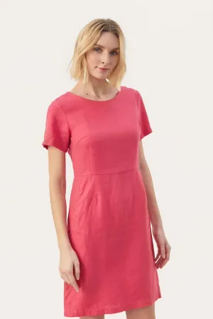 EAMARINAPW LINEN DRESS "Claret Red"