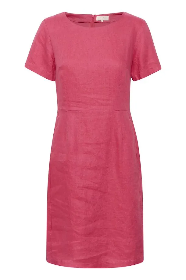 EAMARINAPW LINEN DRESS "Claret Red"