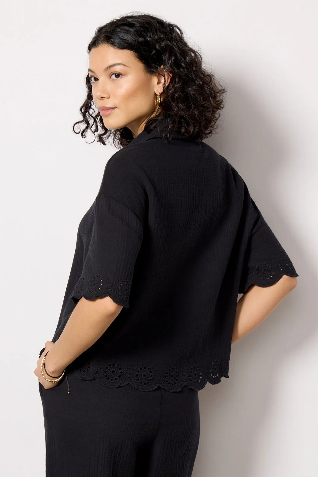 Eden Gauze Eyelet Top