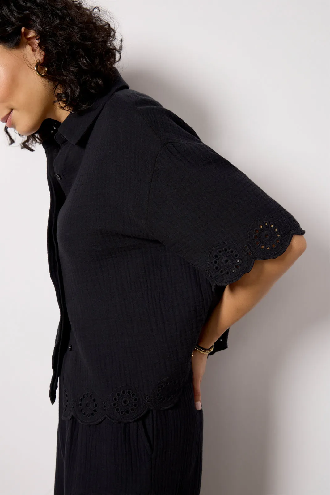 Eden Gauze Eyelet Top