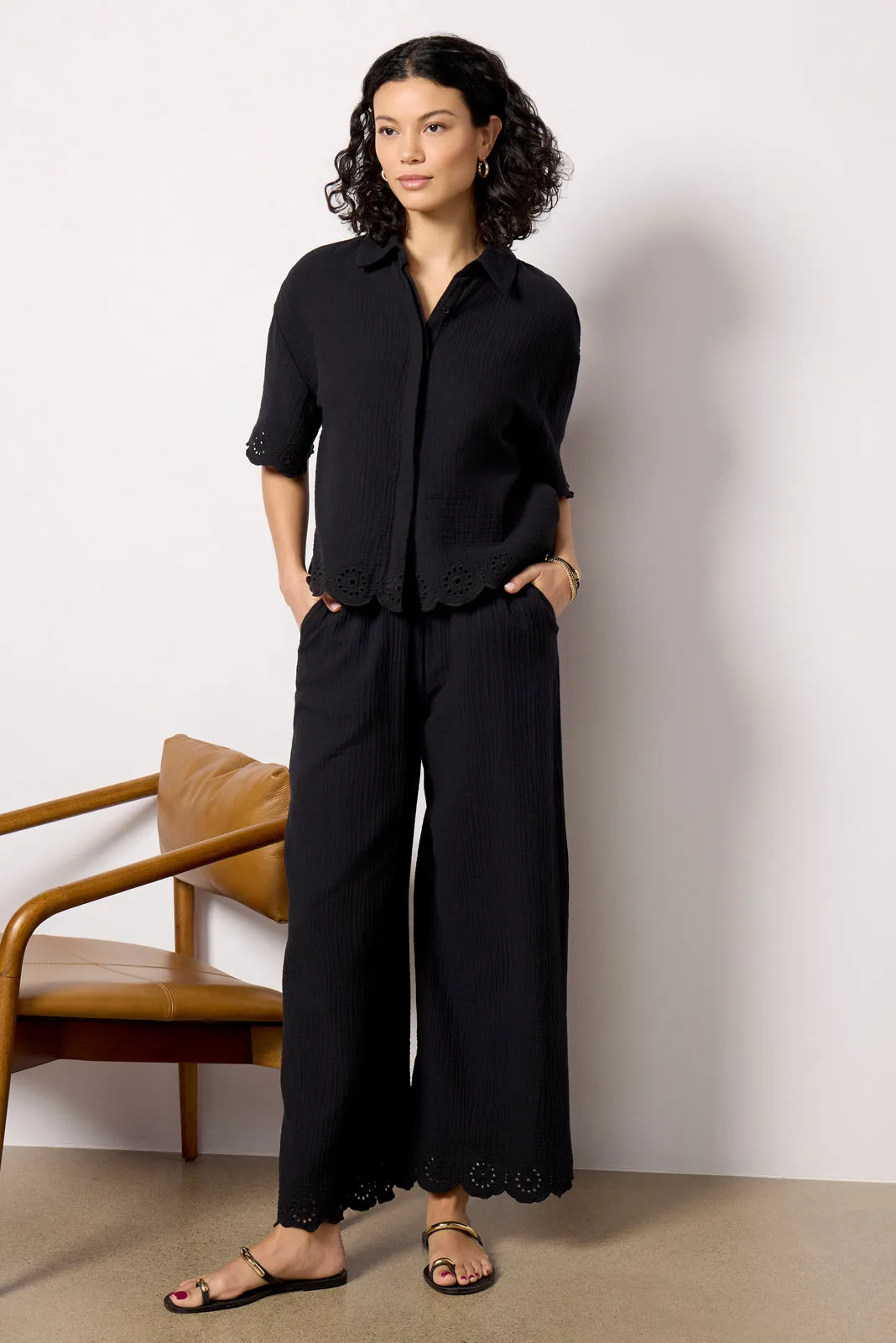 Eden Gauze Eyelet Top