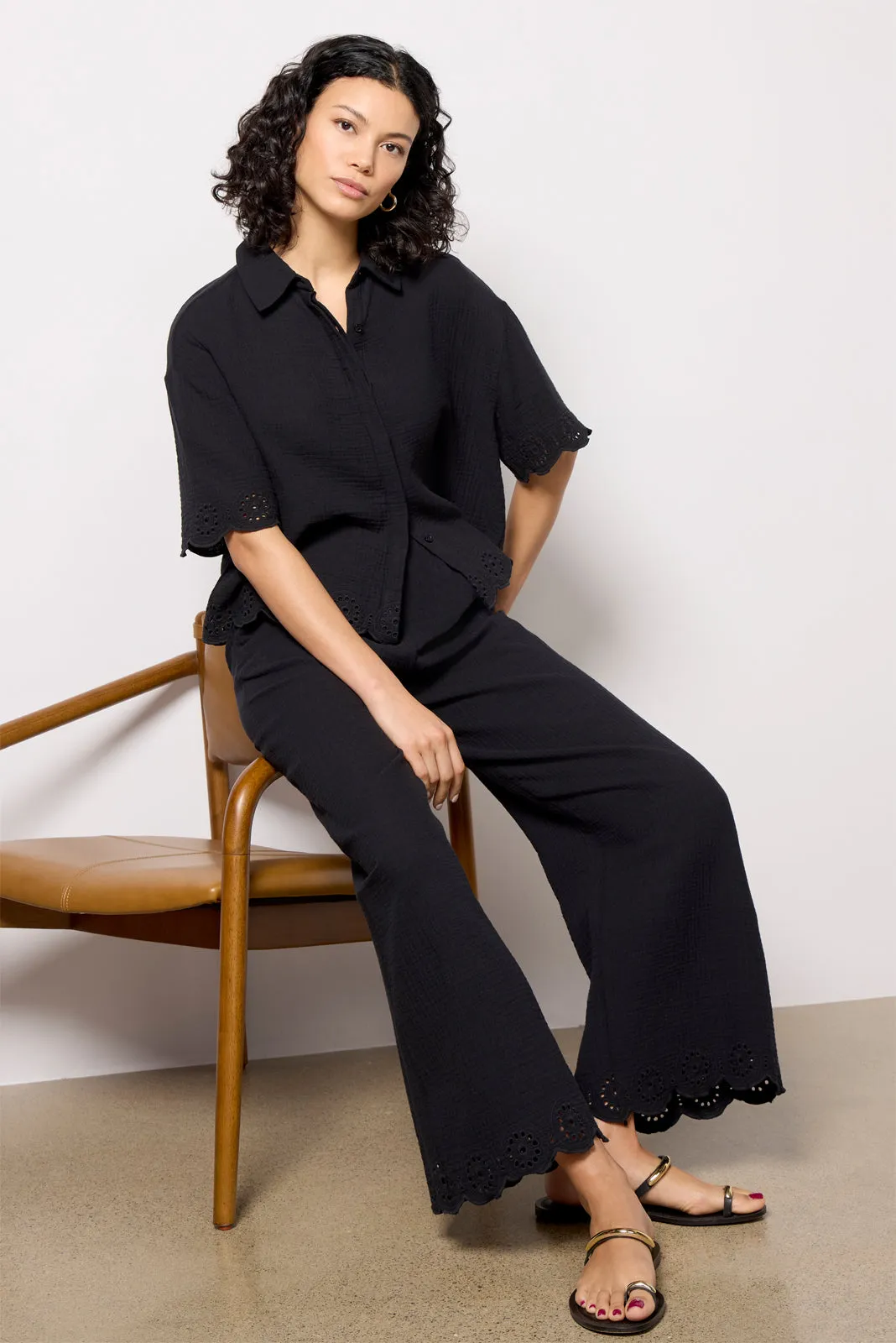 Eden Gauze Eyelet Top
