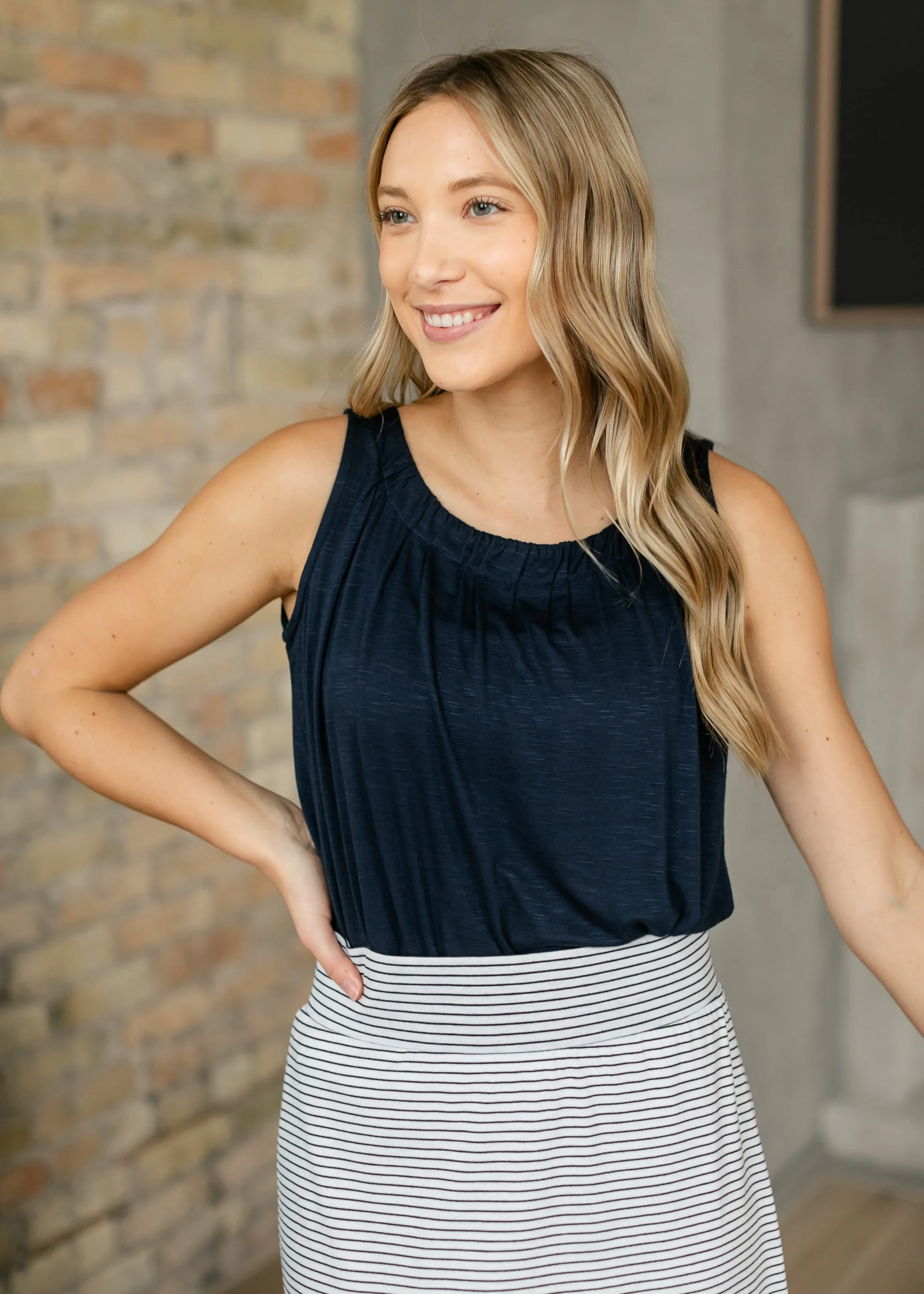 Essential Pleated Neck Layering Tank