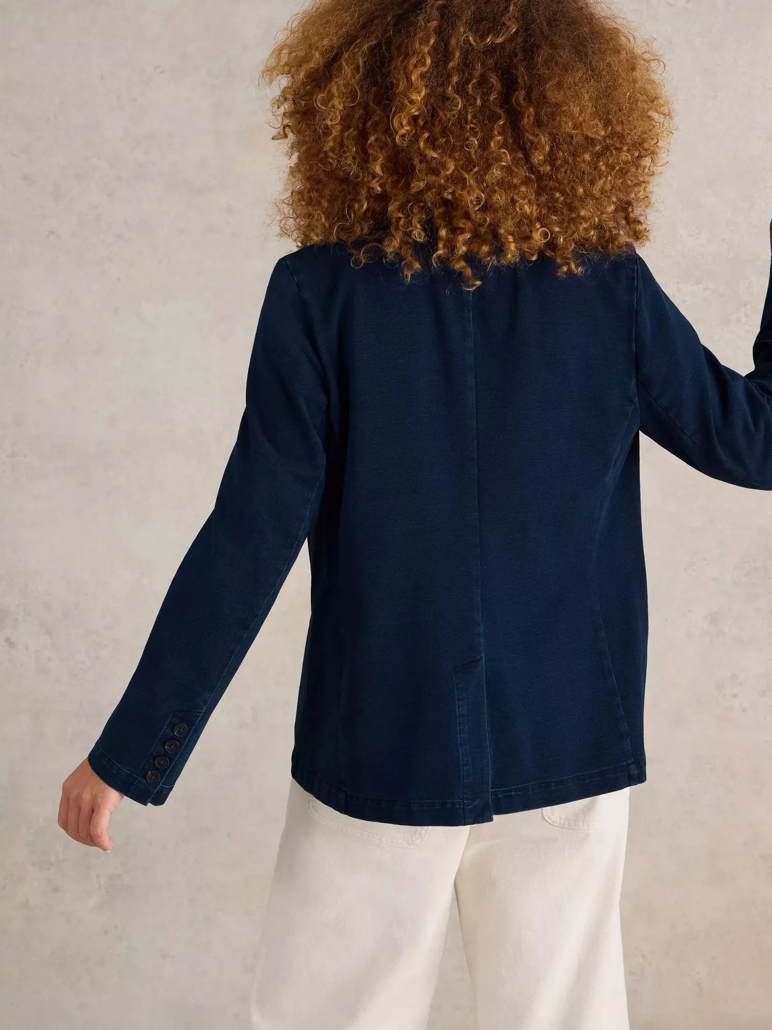 Evelyn Jersey Blazer - Dark Denim