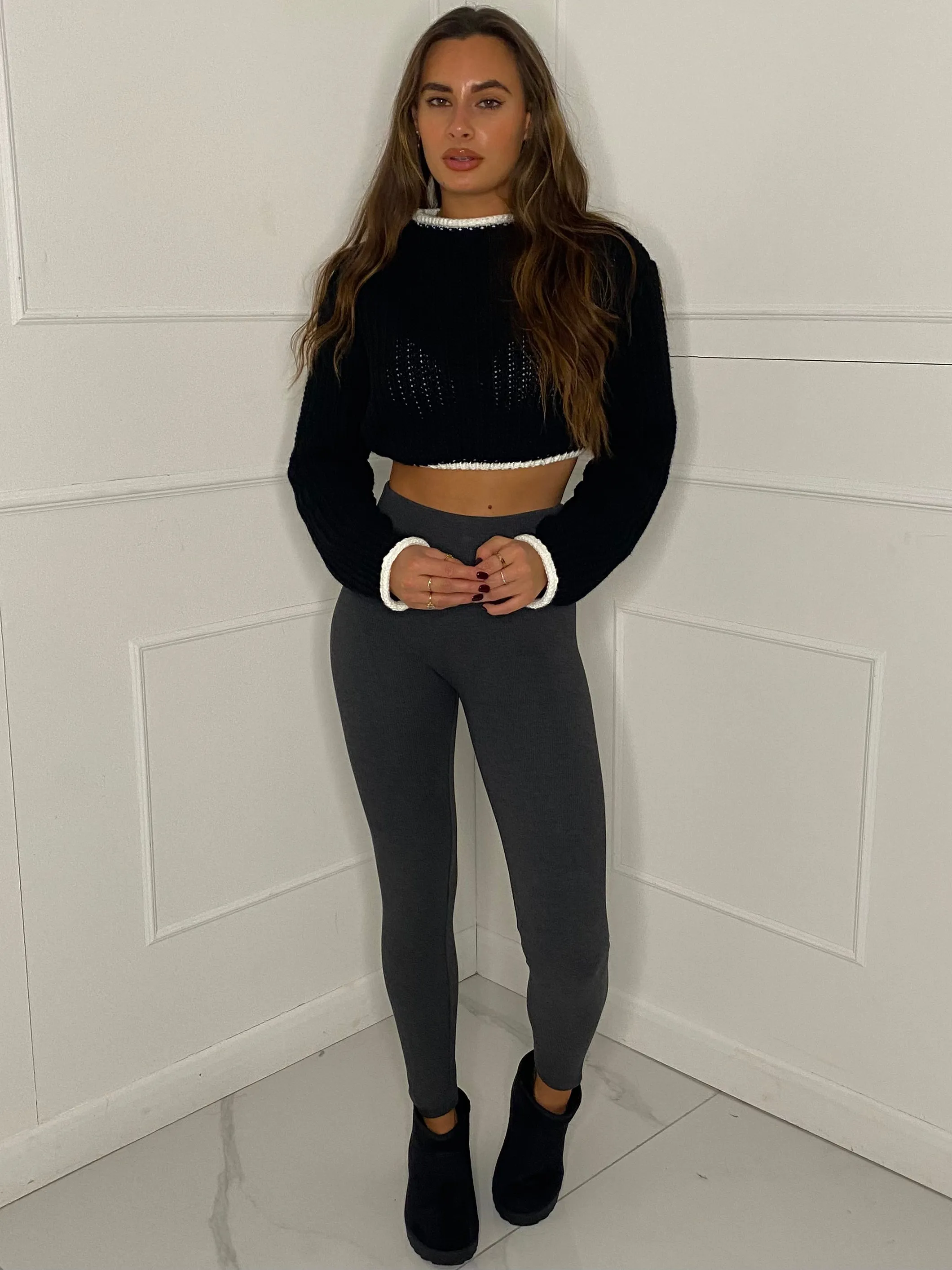 Fleece Lined Leggings - Grey