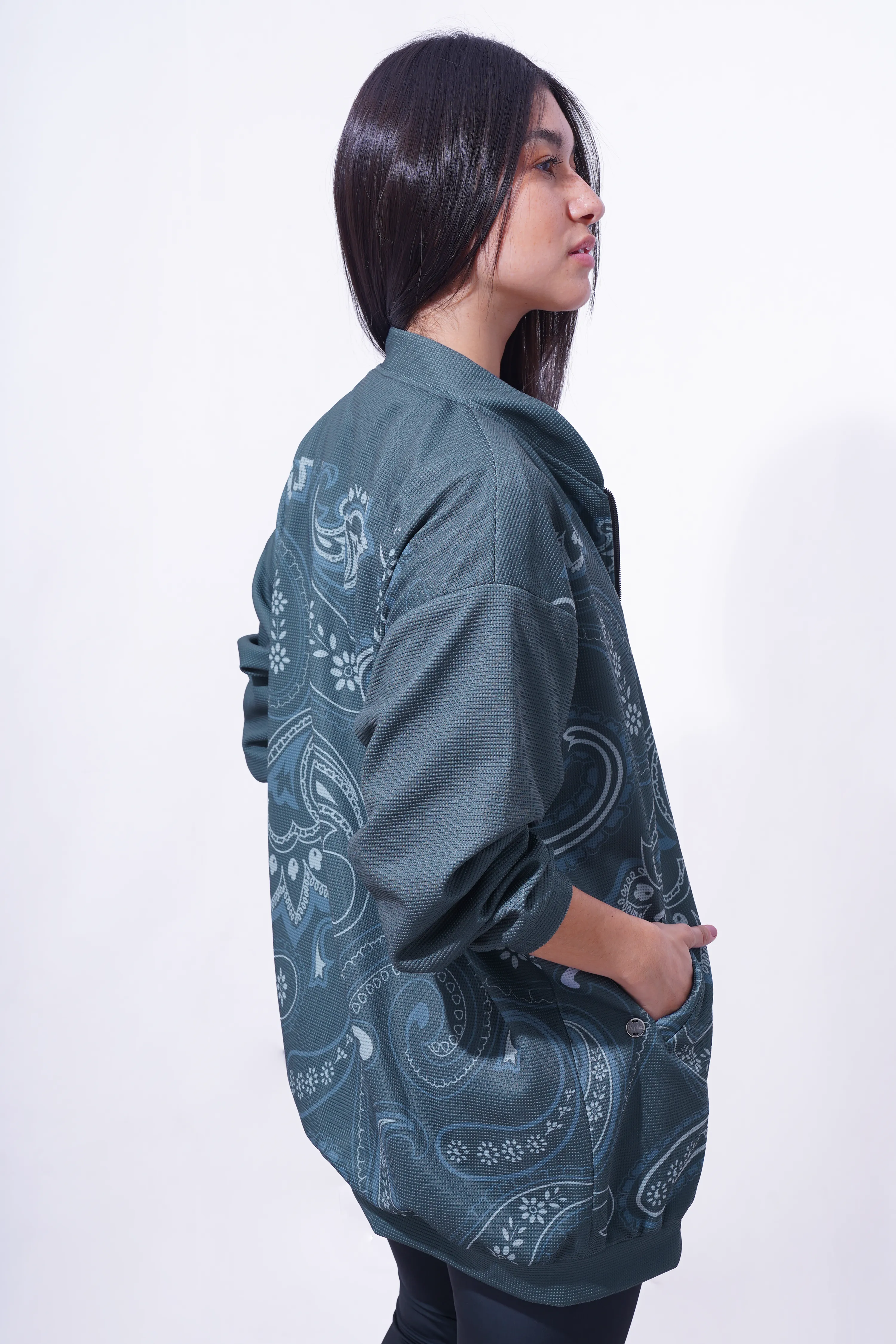 Green Paisly Athletic Jacket