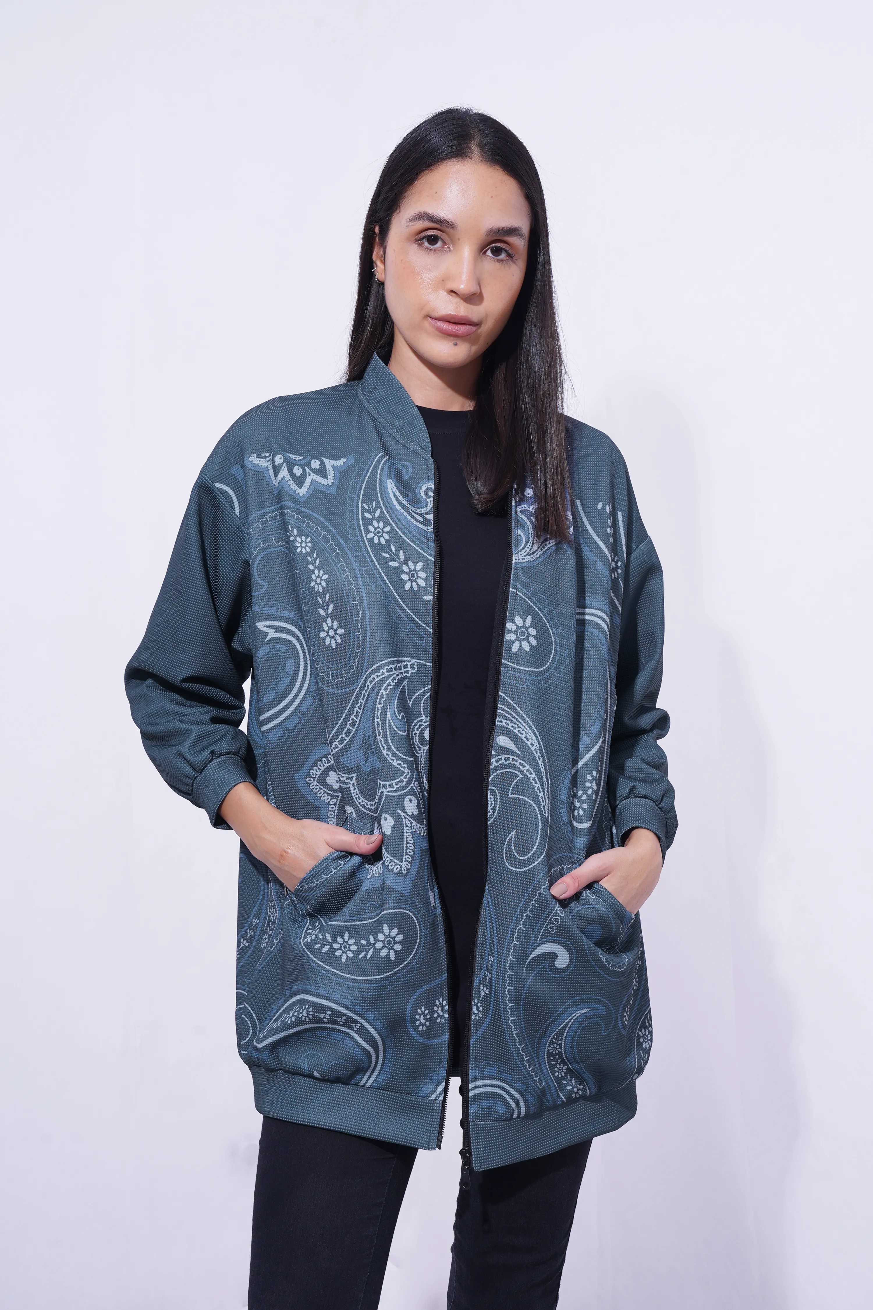 Green Paisly Athletic Jacket