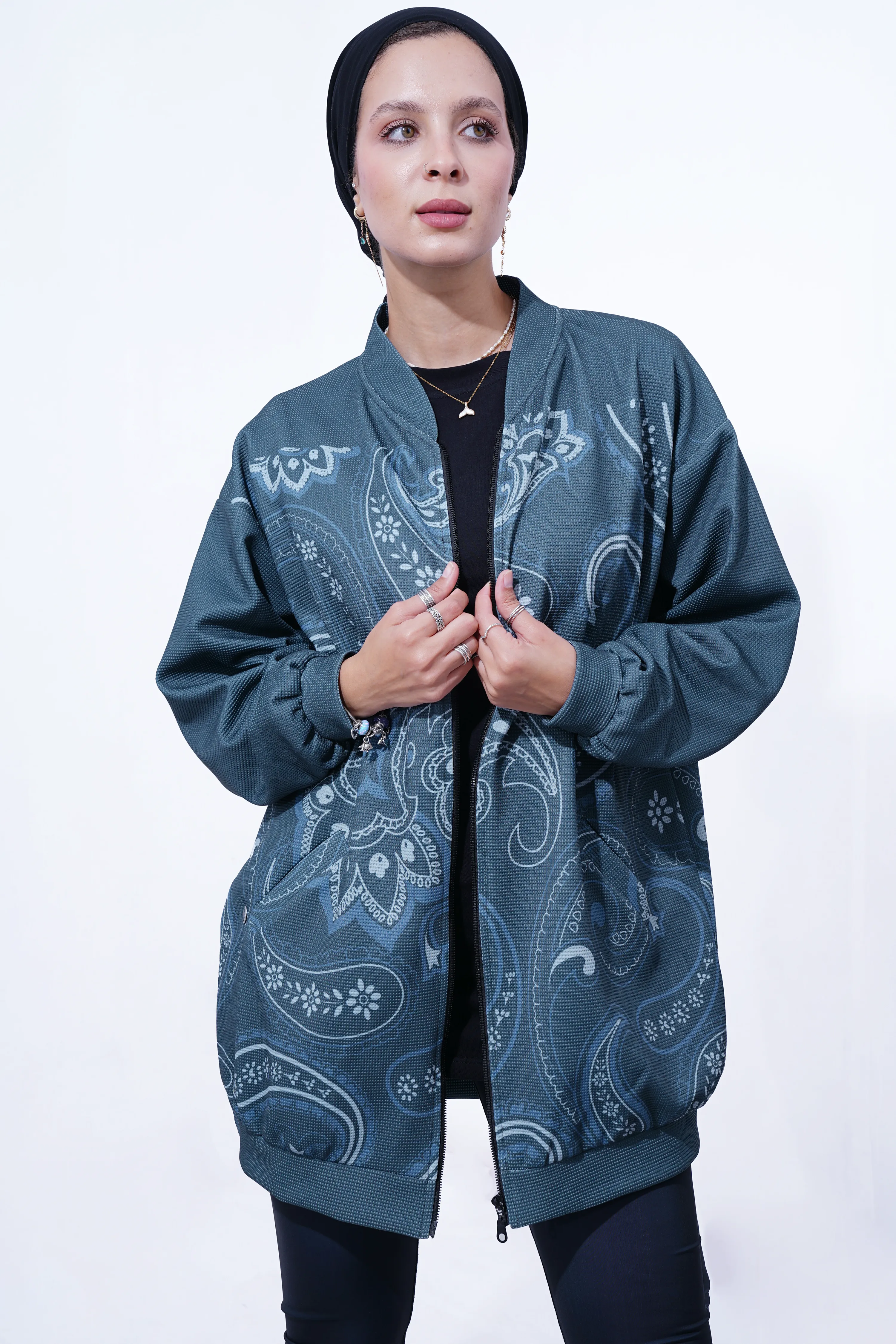 Green Paisly Athletic Jacket
