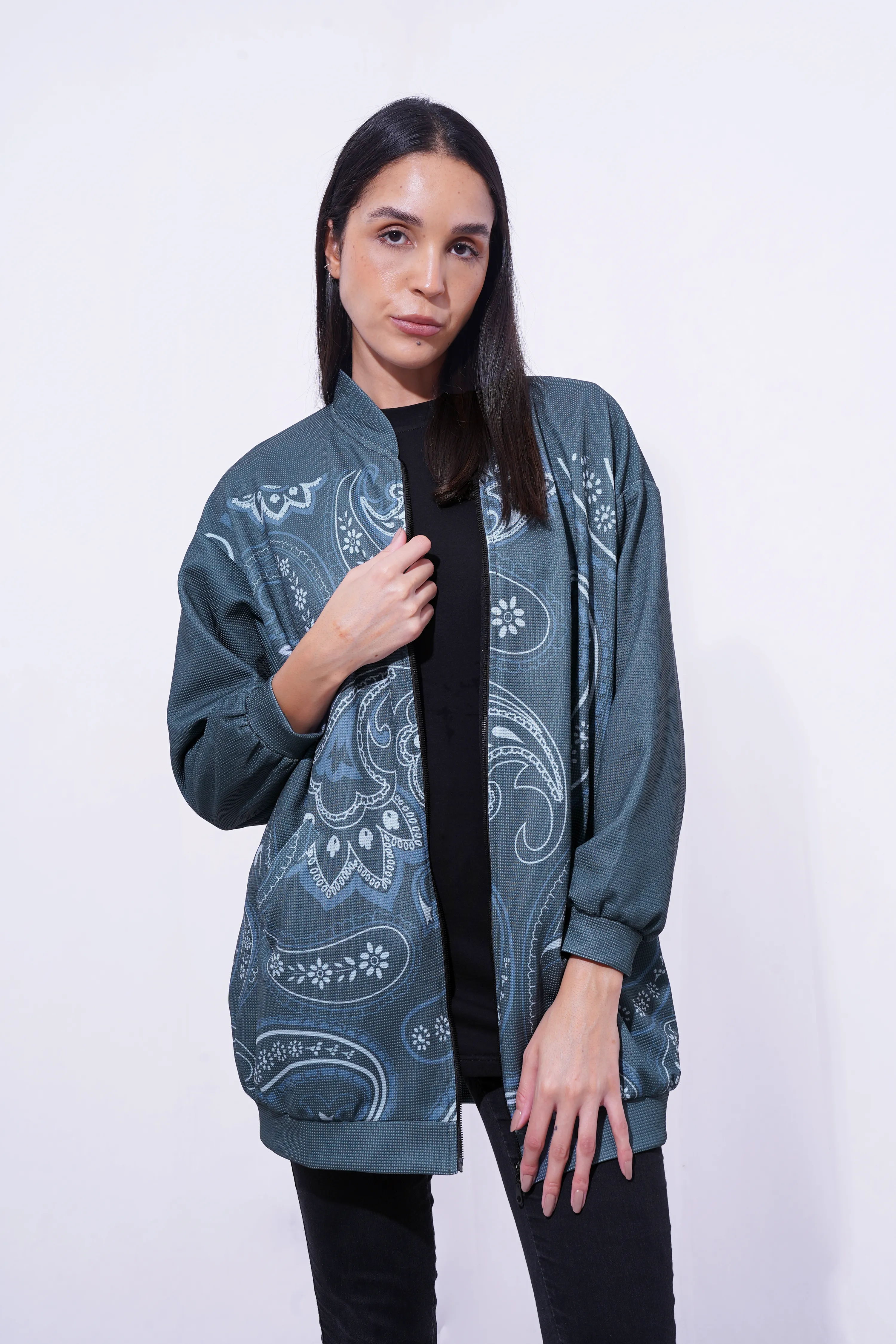 Green Paisly Athletic Jacket