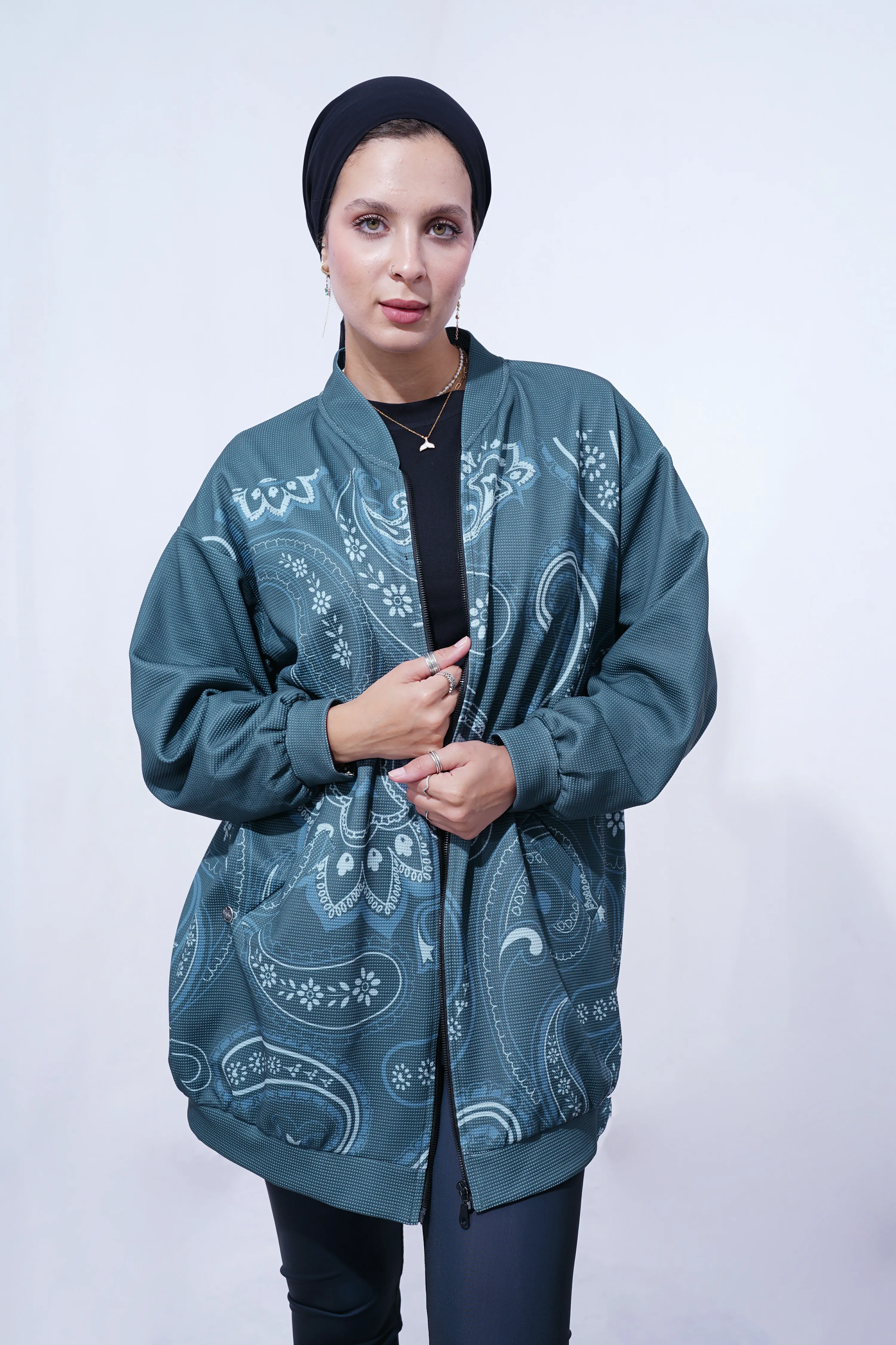 Green Paisly Athletic Jacket