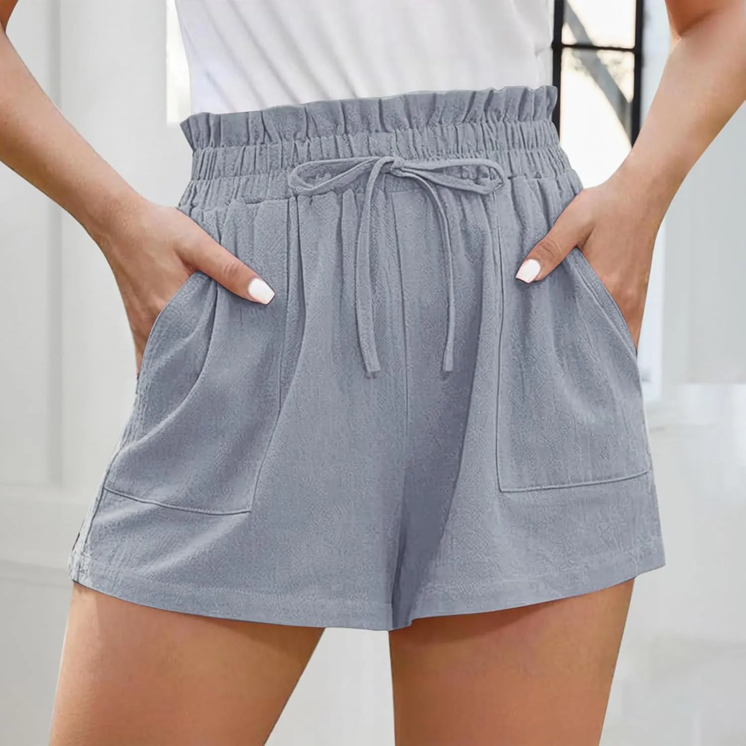 High Waisted Shorts for Women Dressy Casual Summer Shorts with Pockets