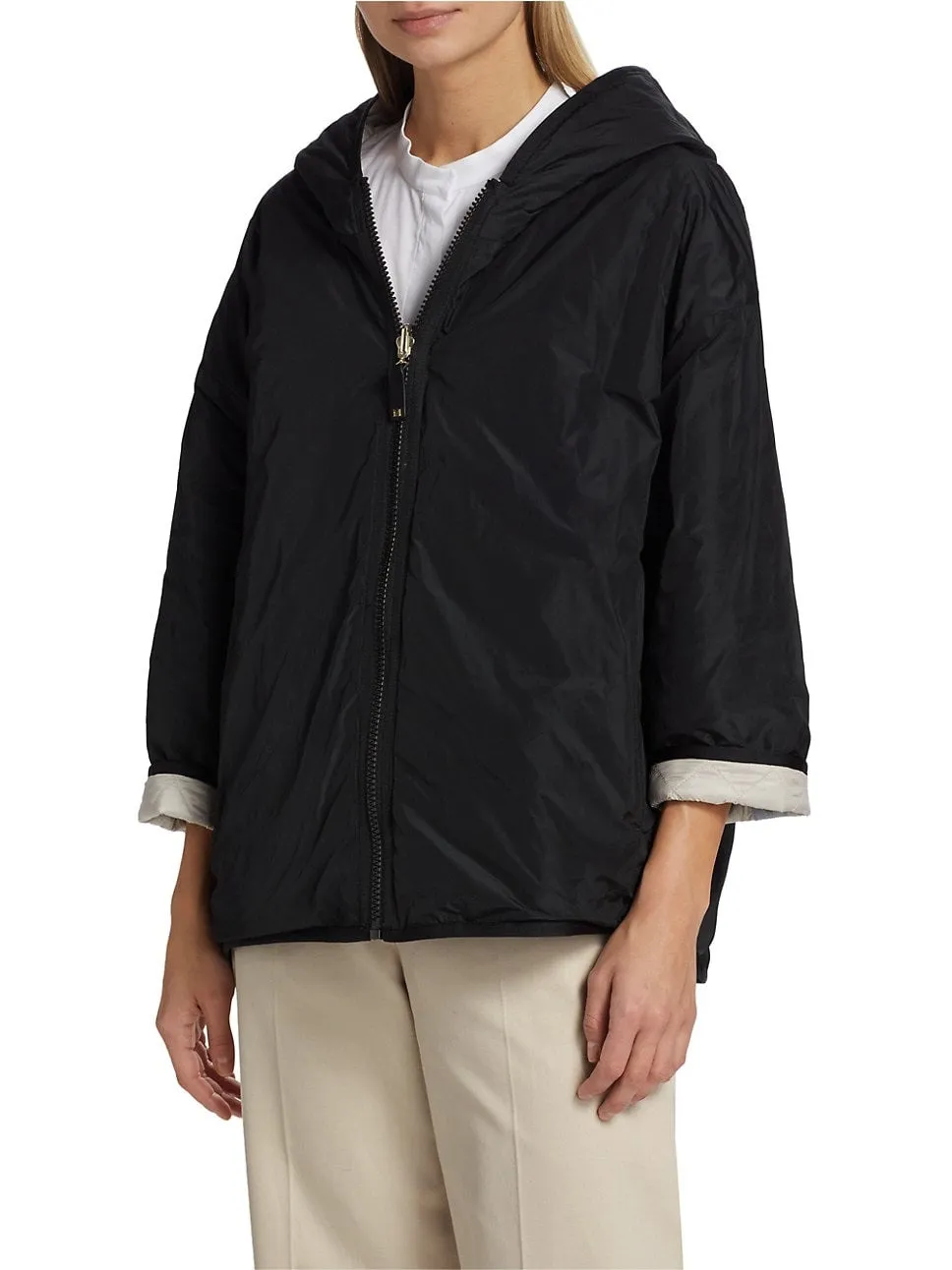 ice reversible short padded jacket